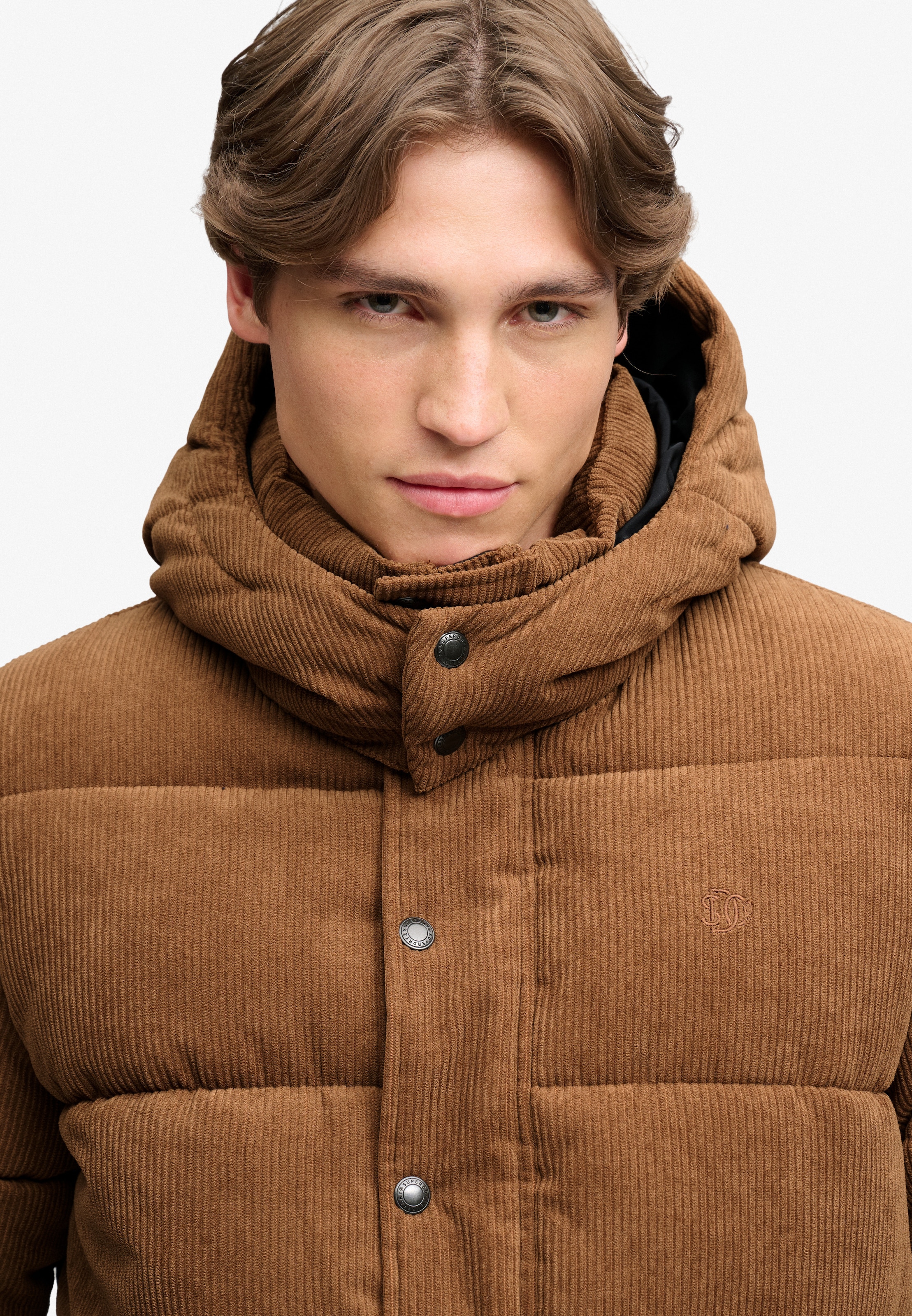Superdry Steppjacke »PREMIUM HOOD CORD PUFFER JKT« mit Kapuze Kunstfaser, relaxed fit