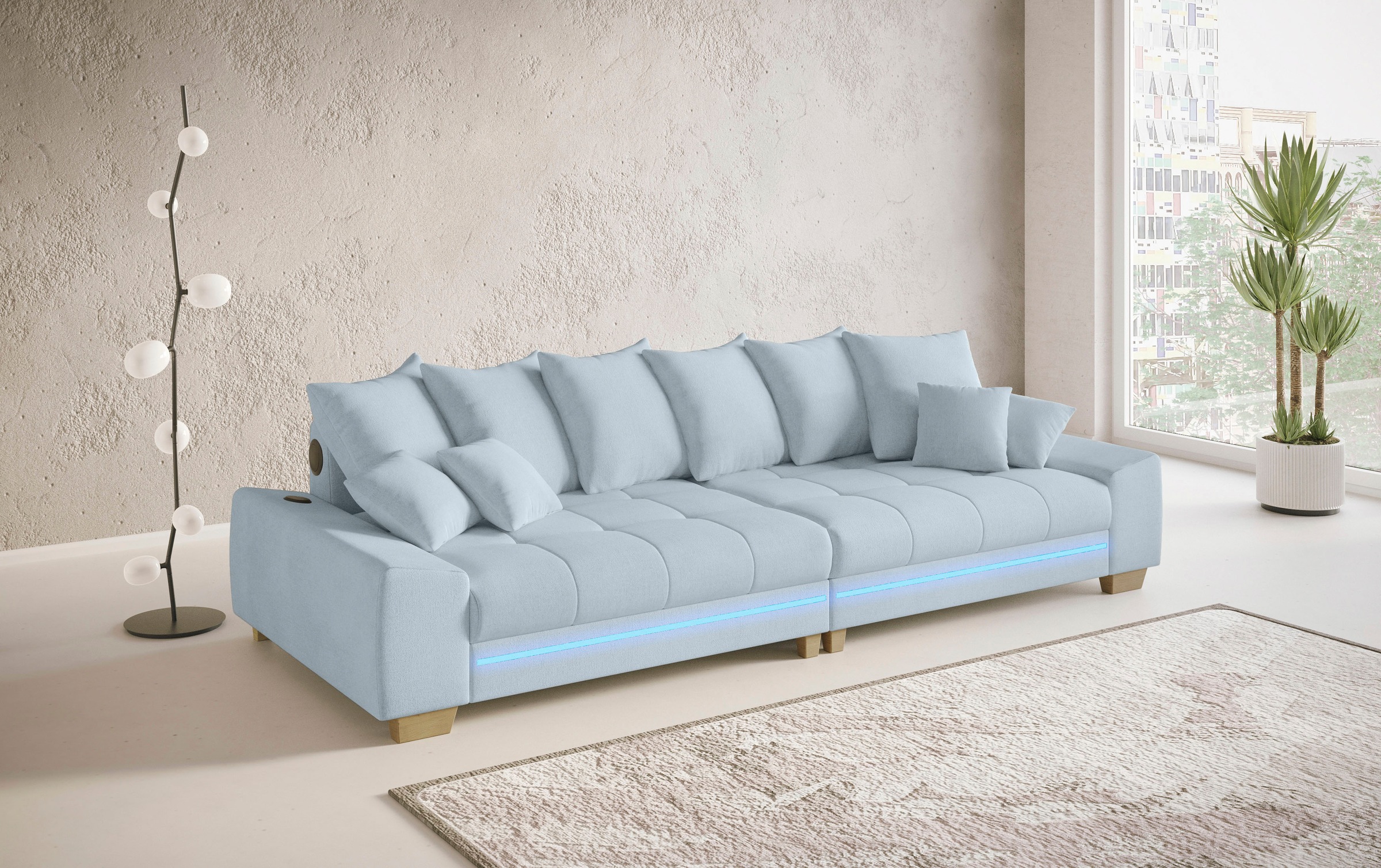 Mr. Couch Big-Sofa »Nikita II«, mit RGB-LED, Bluetooth-Soundsystem, Kaltschaum
