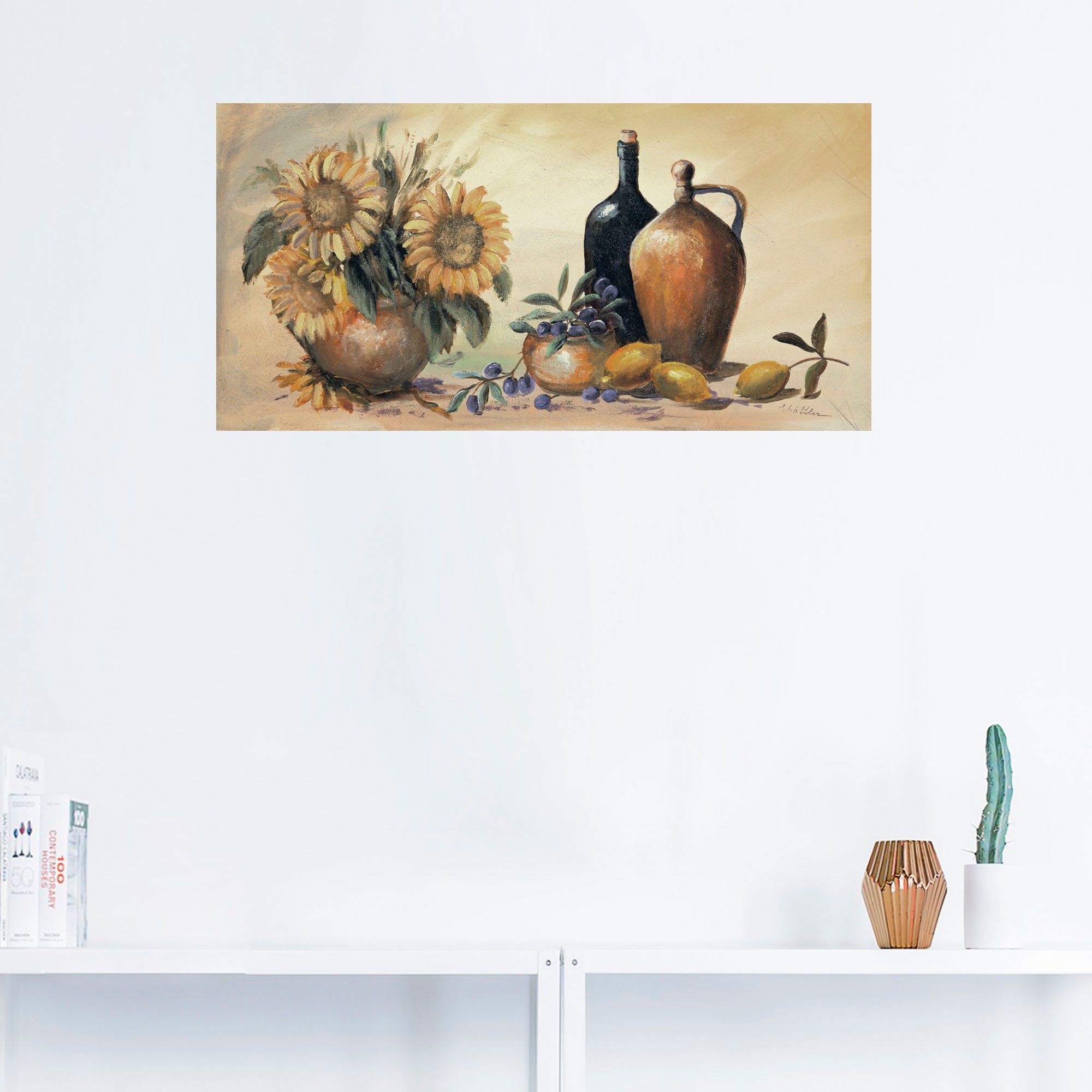 Artland Wandbild "Stillleben mit Sonnenblumen", Vasen & Töpfe, (1 St.), als günstig online kaufen