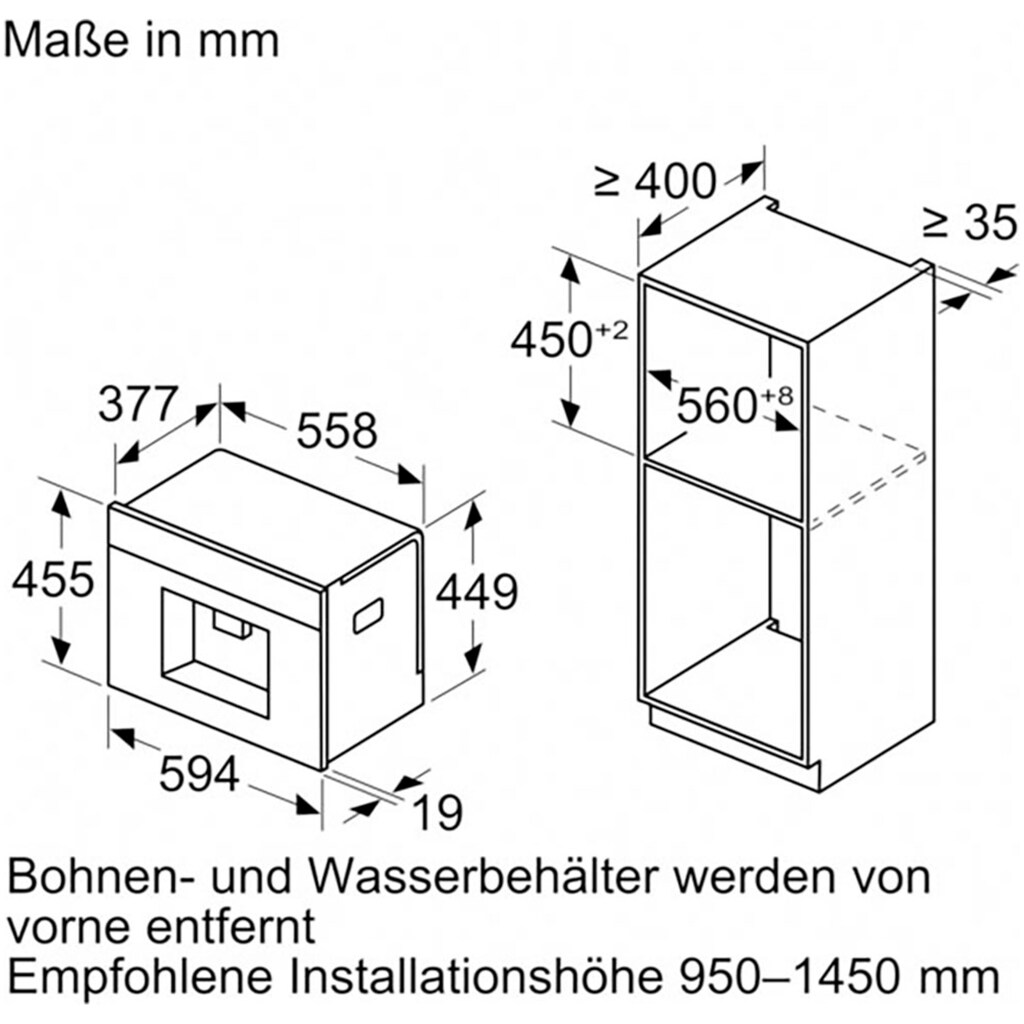 SIEMENS Einbau-Kaffeevollautomat »CT718L1B0«