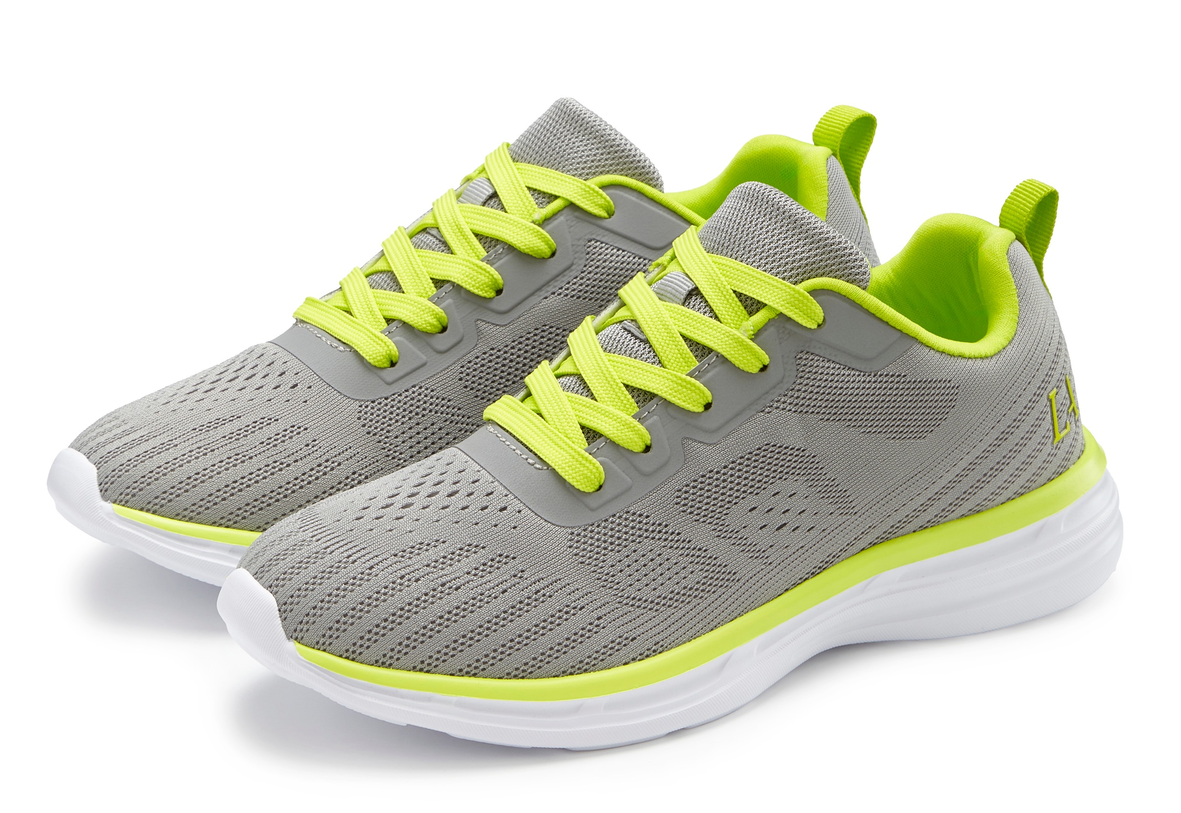 LASCANA Damen Sneaker "Freizeitschuh, Halbschuh, Turnschuhe", Gr. 42grau, lime, Obermaterial: 90% Textilmaterial, 10% Synthetik. Decksohle: 100%