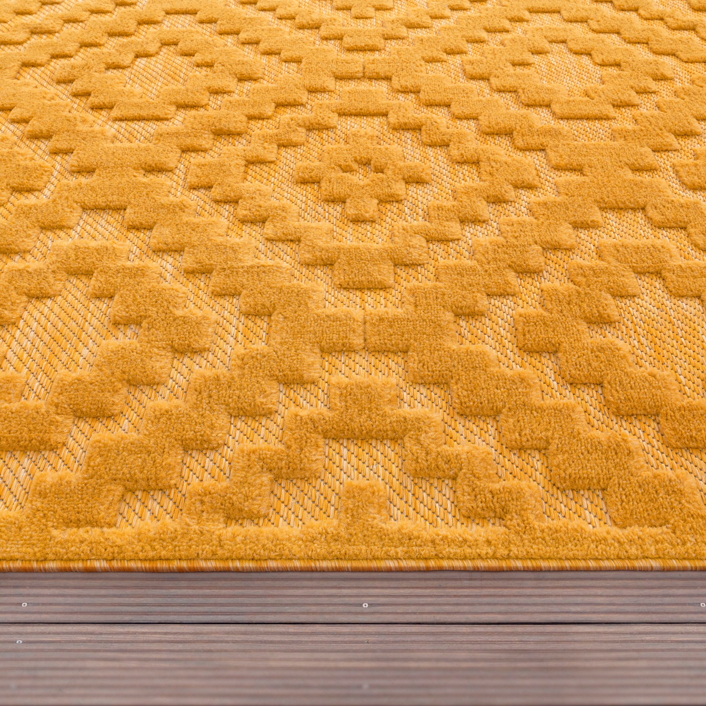 Teppich kaufen Paco Muster, Home Rauten Hoch-Tief Effekt, Uni-Farben, rechteckig, 672«, BAUR Scandi, »Livorno Outdoor | geeignet