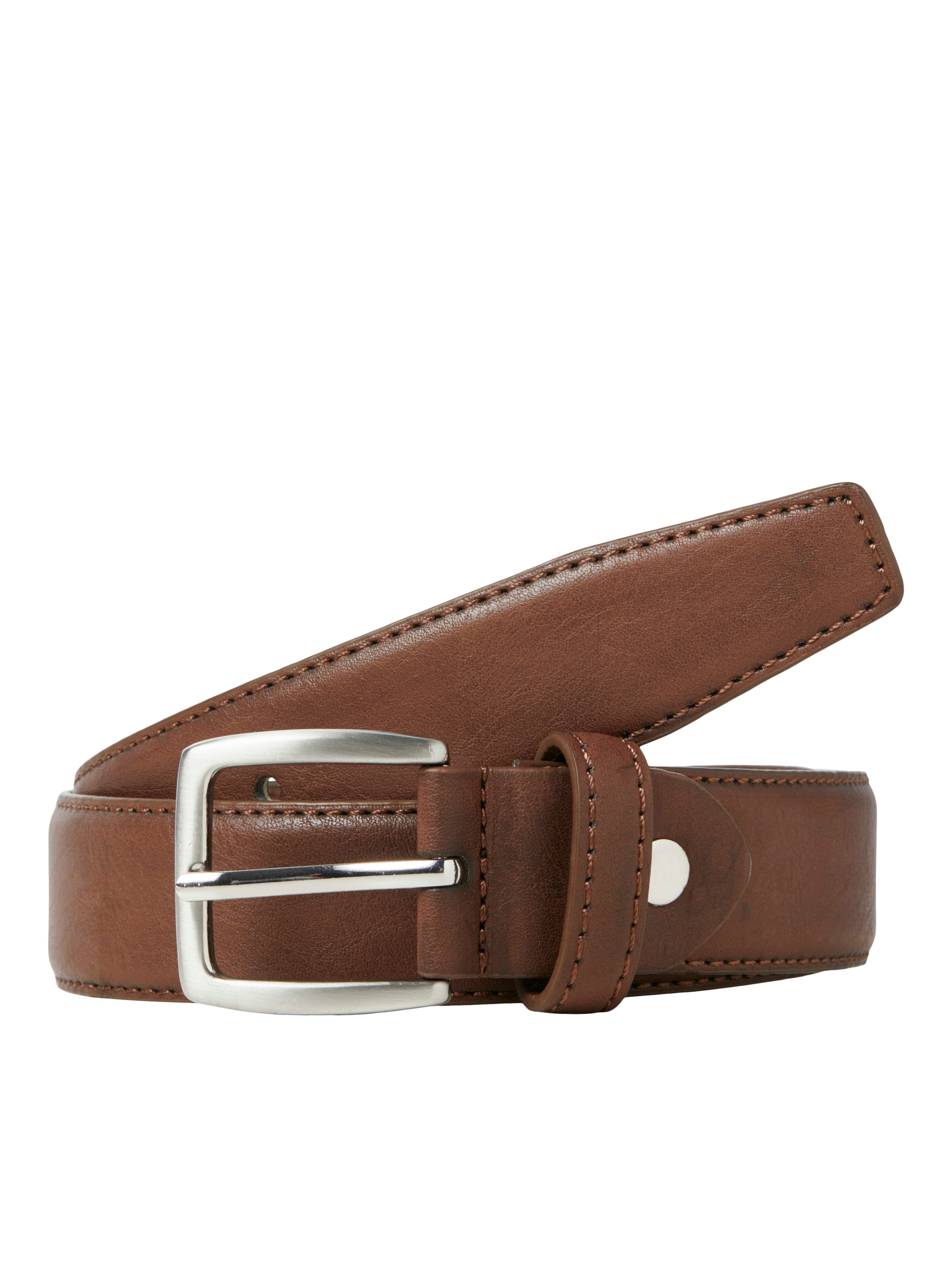Jungen Taillengürtel "JACANTON BELT JNR NOOS"cognac, Gr. 80, JACK & JONES JUNIOR, unifarben, Lederimitat, Gürtel