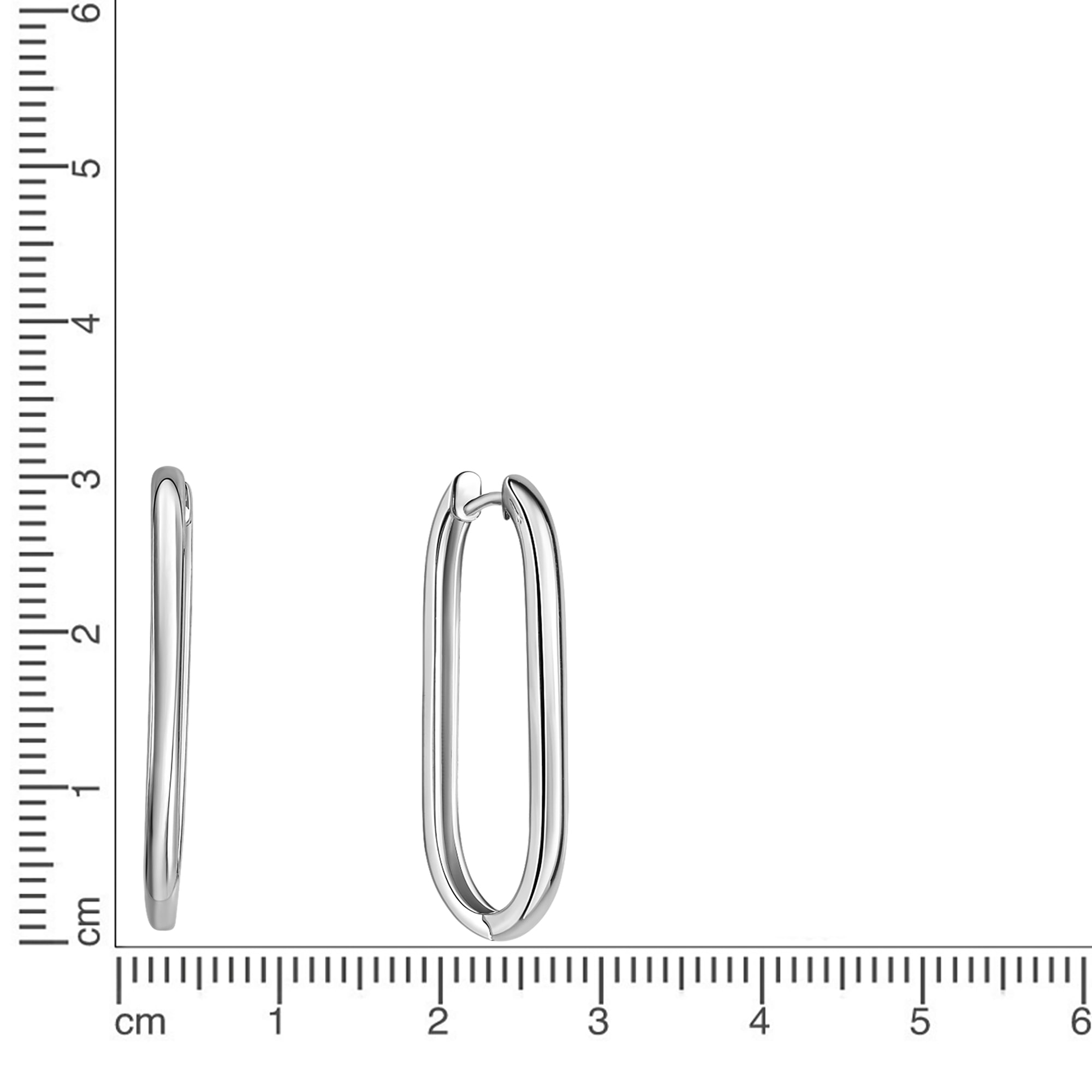 Zeeme Paar Creolen »Silber 925 rhodiniert oval 31mm lang«