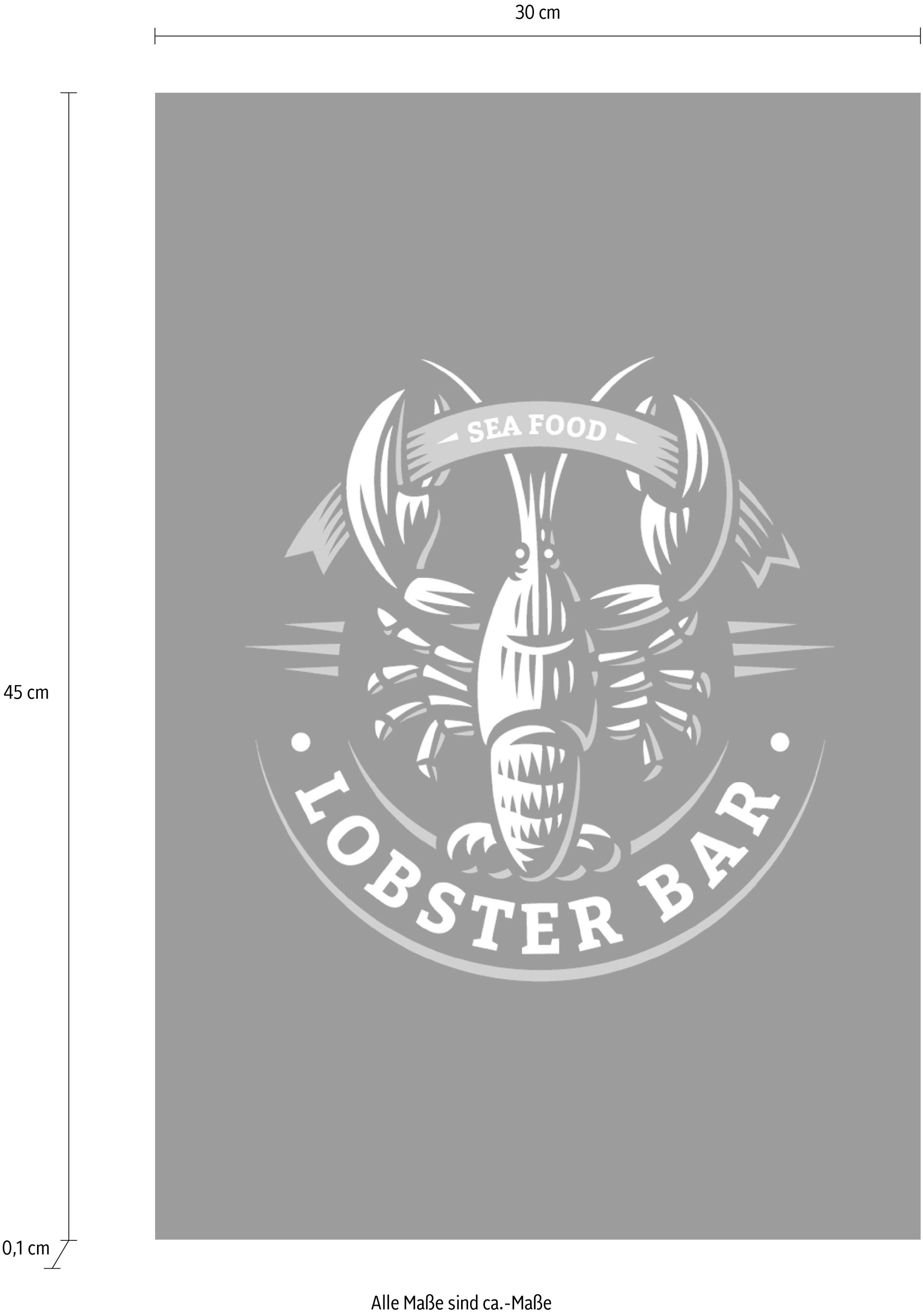 queence Wanddekoobjekt "LOBSTER BAR", Stahlschild, Blechschild, Spruch, Wit günstig online kaufen