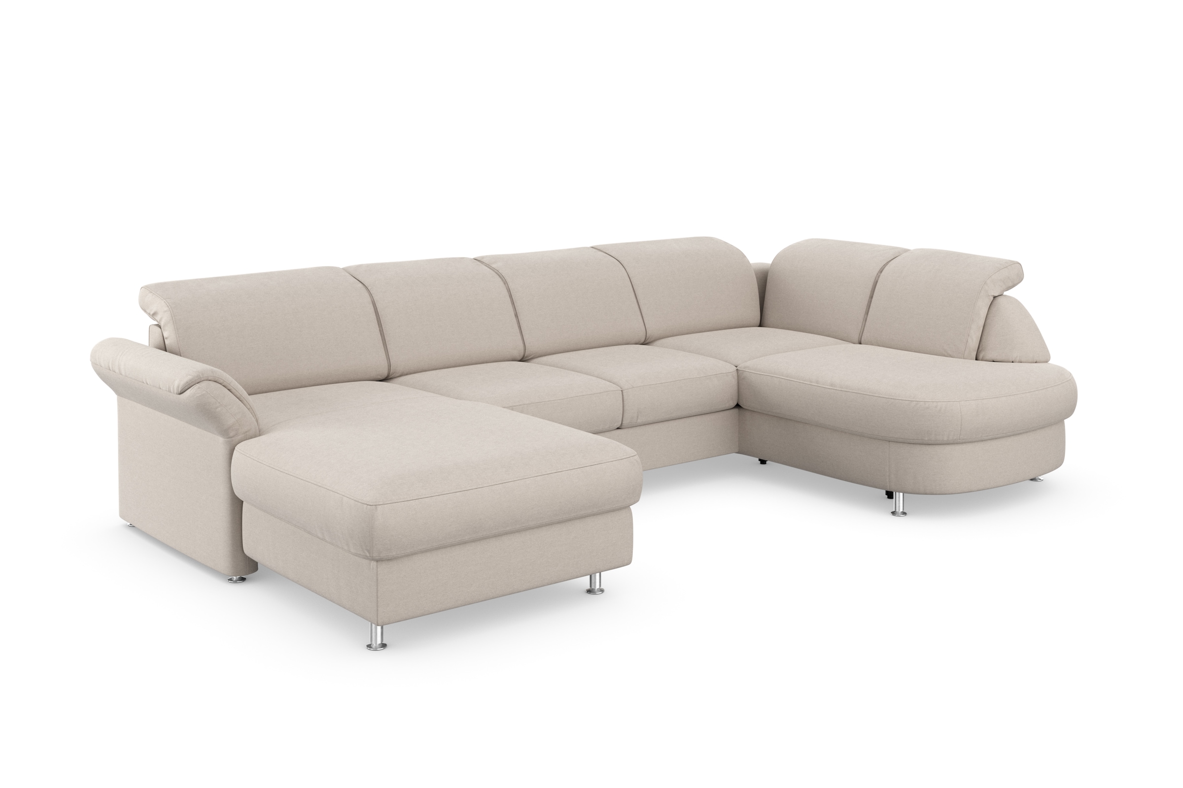 sit&more Wohnlandschaft »Apulia U-Form« wahlweise Bettfunktion, Bettkasten und Kopf- und Armteilverstellung