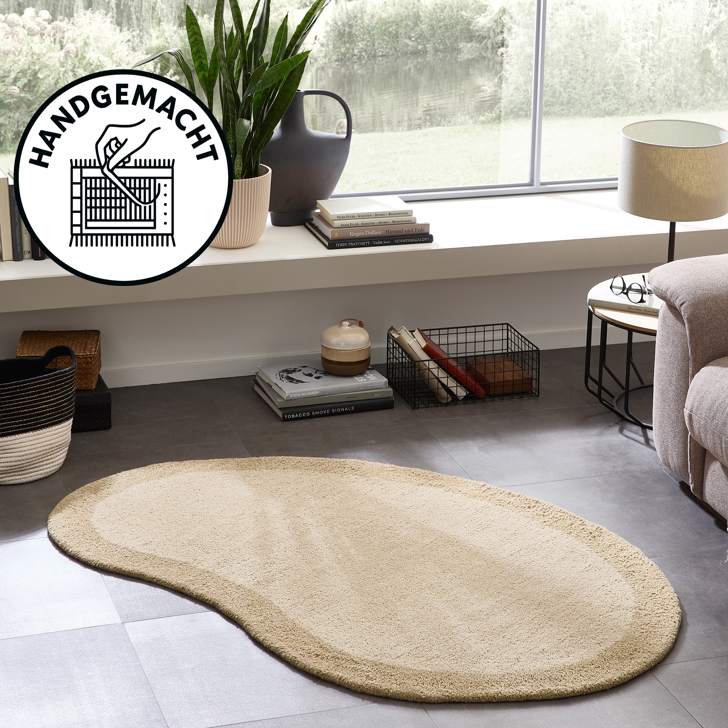 THEKO Wollteppich "Gabbeh Super, Handweb, auch als Läufer erhältlich, reine Wolle" oval 9 mm Höhe Schlafzimmer, Wohnzimmer, Esszimmer, auch als Bettumrandung