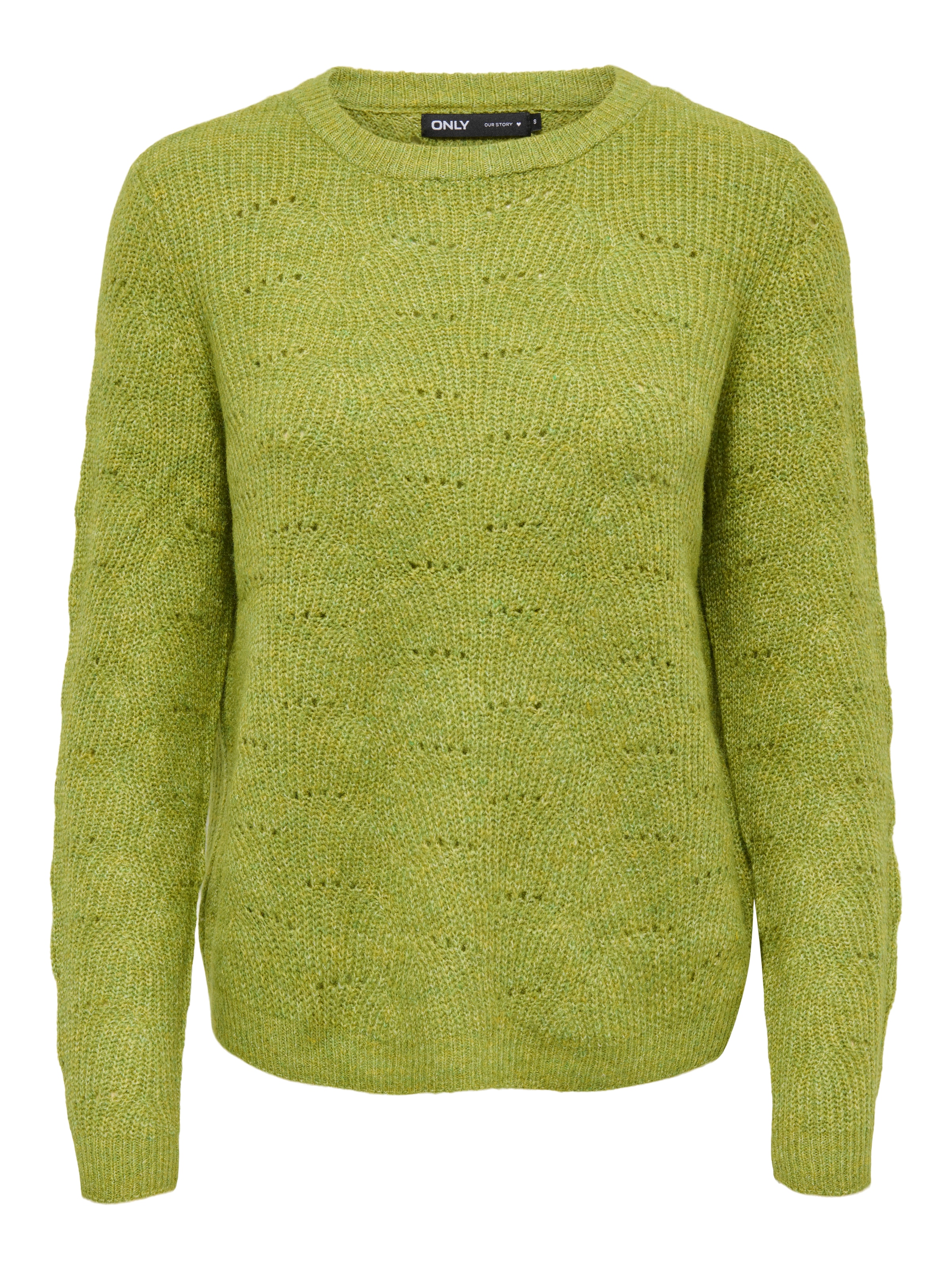 ONLY Rundhalspullover »ONLLOLLI L/S PULLOVER KNT NOOS« Materialmix