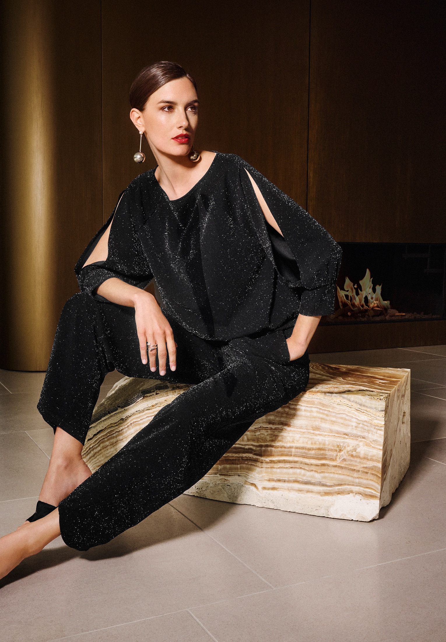 Betty Barclay 3/4-Arm-Shirt »Betty Barclay Damen Oversize-Shirt im Glitzer-Look«, (1 tlg.), Material