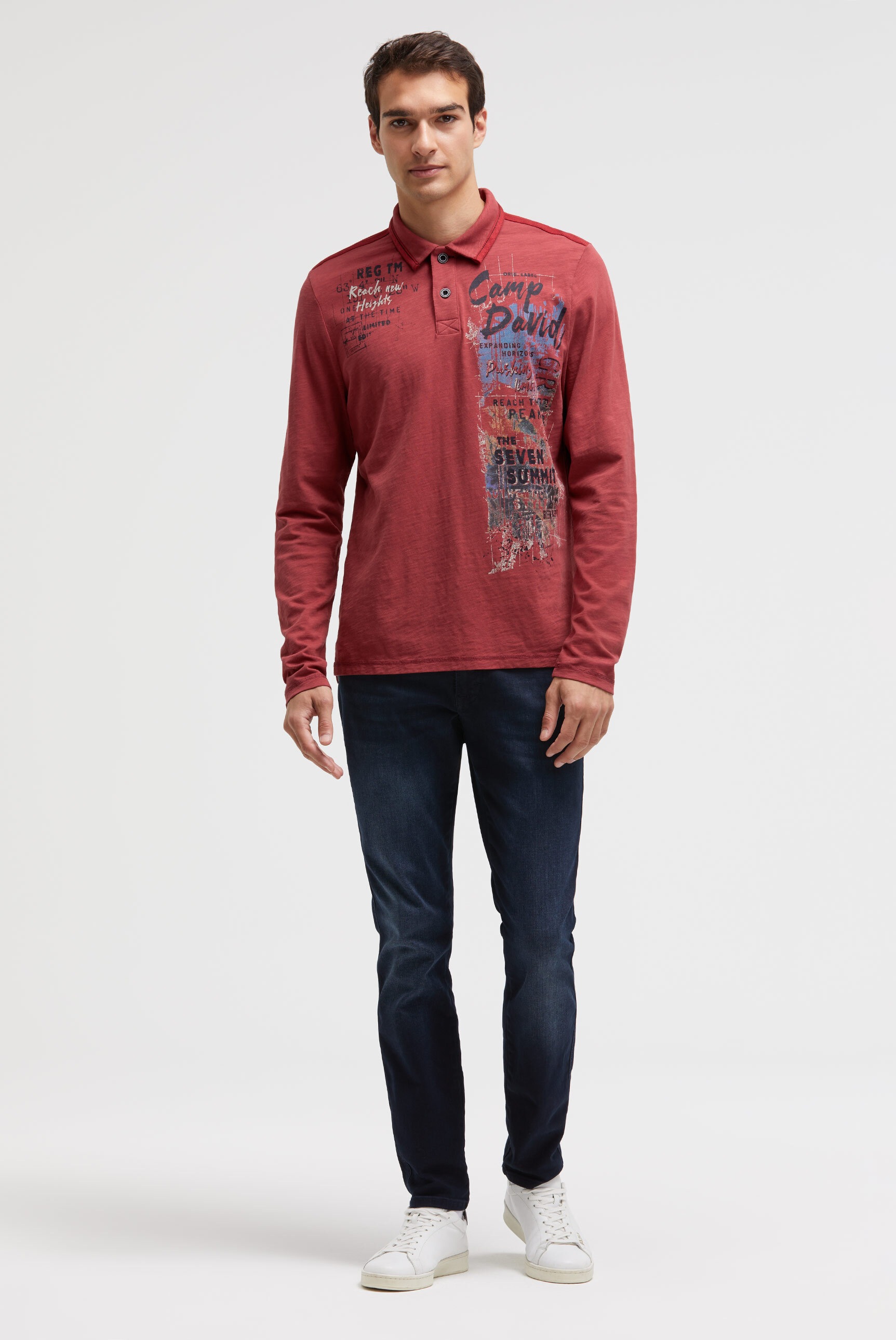 CAMP DAVID Poloshirt mit Seitenschlitze