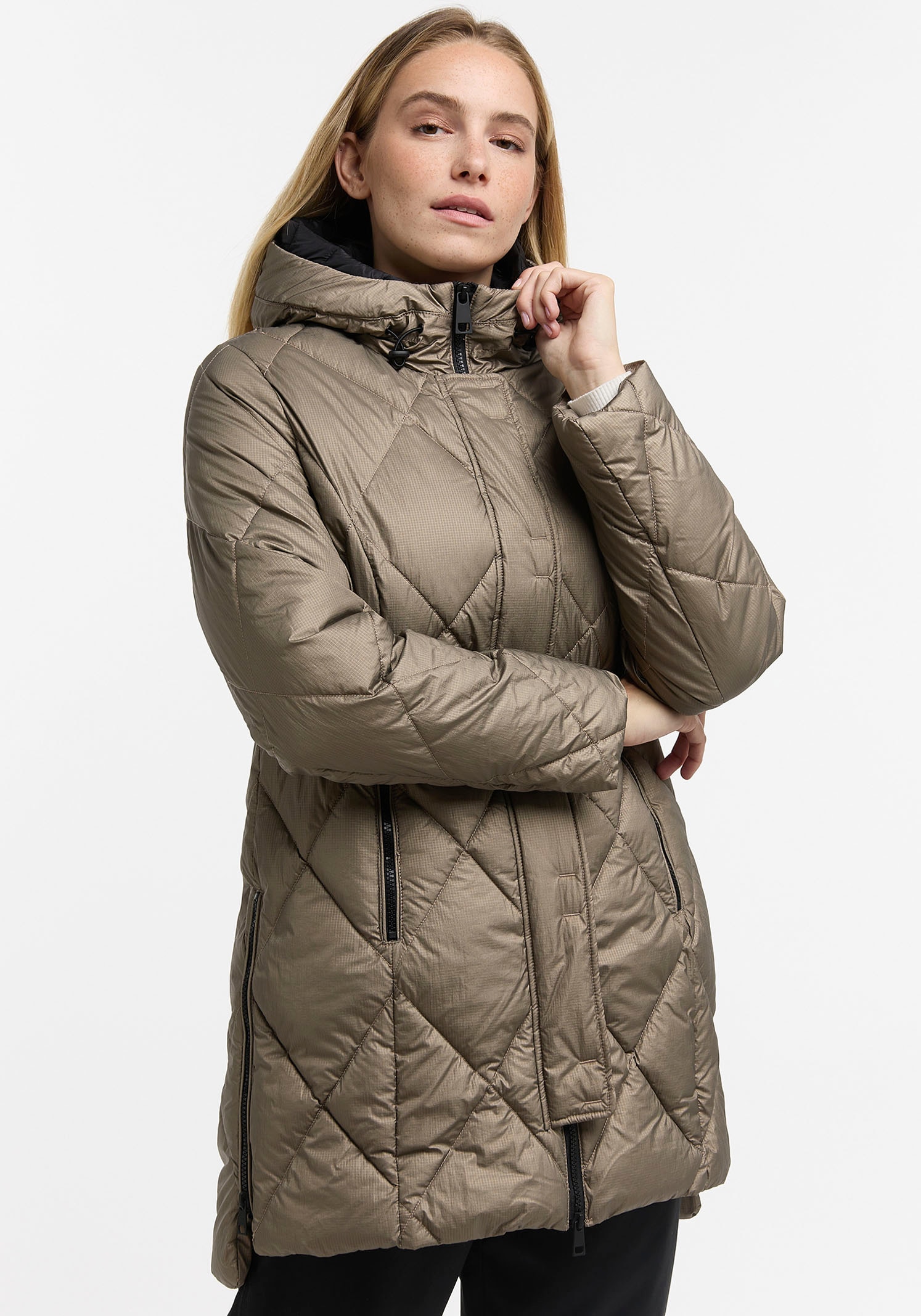 Barbara bestellen Rautensteppung für Steppjacke, | mit BAUR Lebek mit Kapuze,