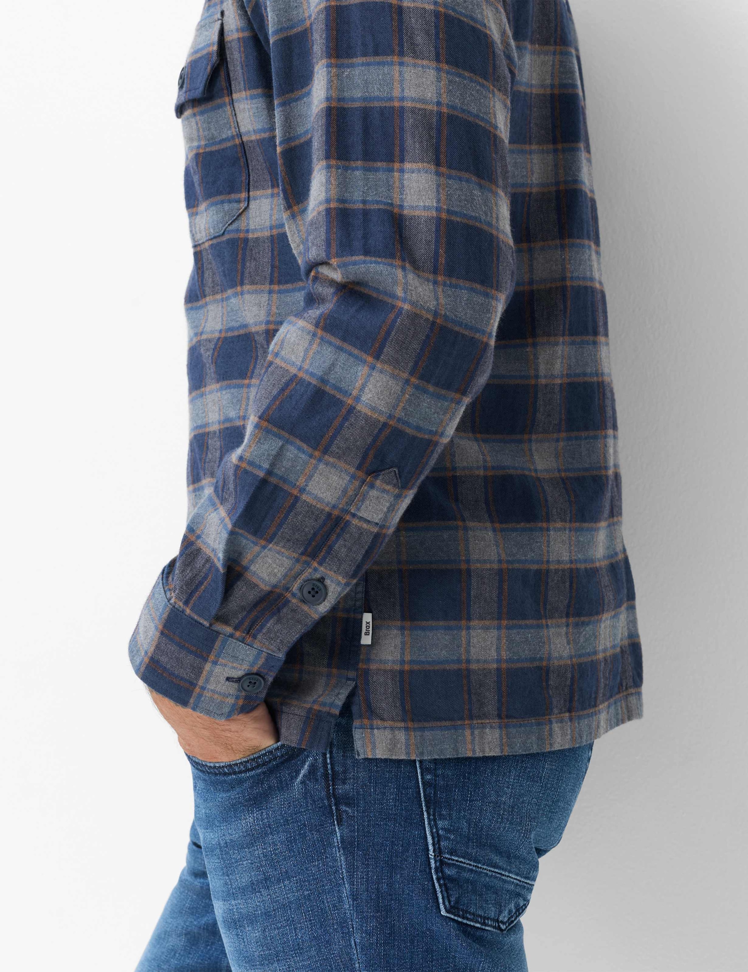 Brax Langarmhemd »Style KAY« Flanell: Overshirt aus reiner Baumwolle