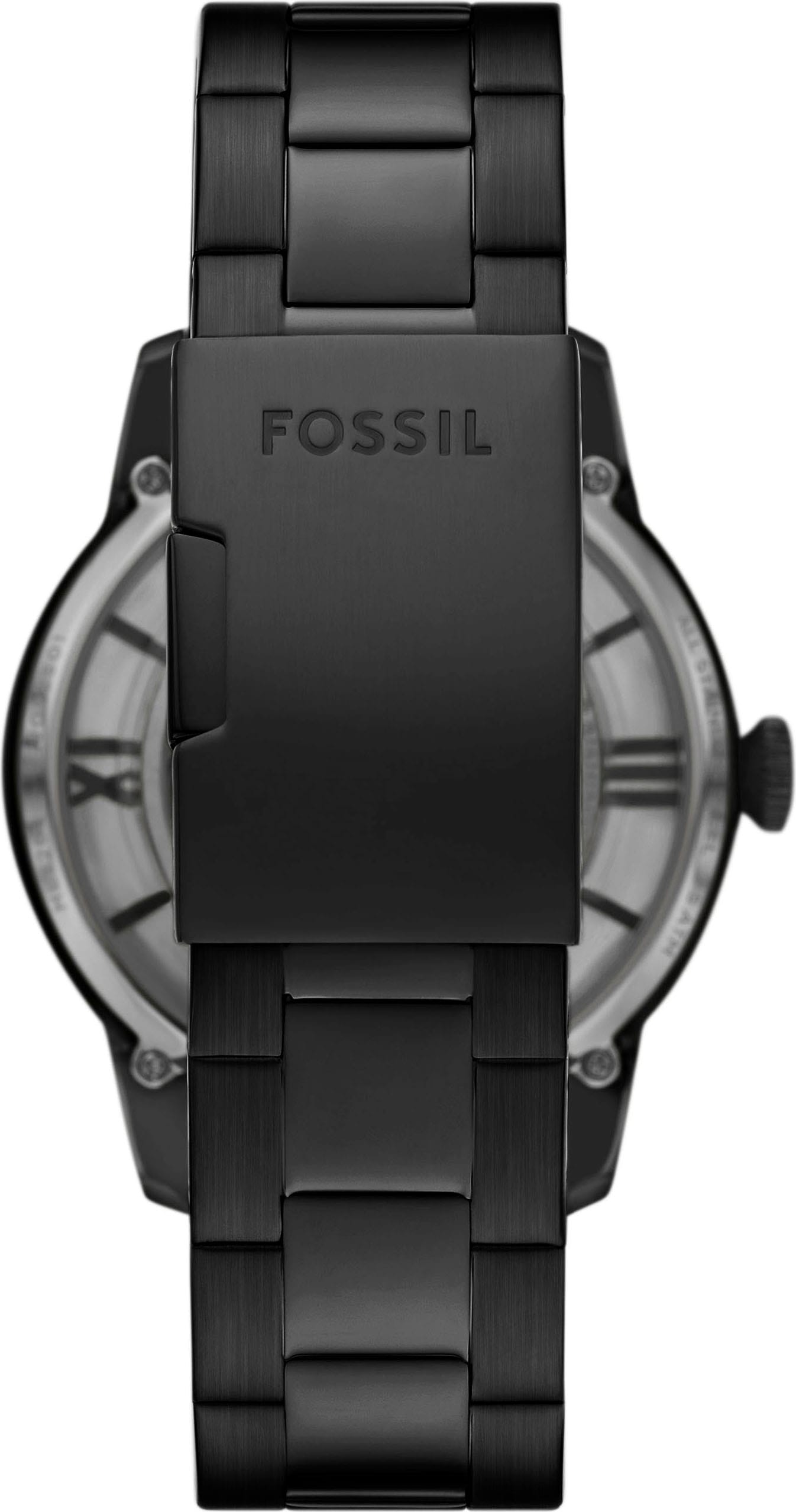 Fossil Automatikuhr »TOWNSMAN Automatic«, Armbanduhr, Herrenuhr, Mechanische Uhr, Edelstahlarmband, analog