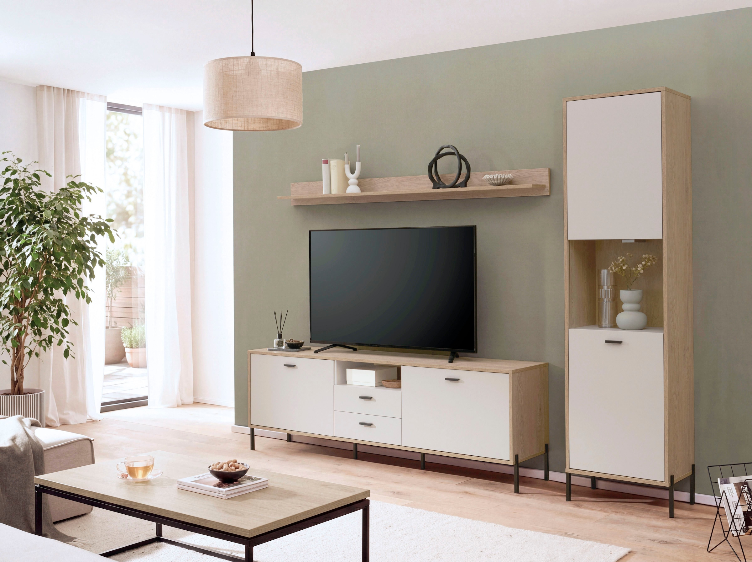 Home affaire Wohnwand »Fredericia, moderne Anbauwand, Komplettset in Kaschmir« Set, 3 Stk. tlg.