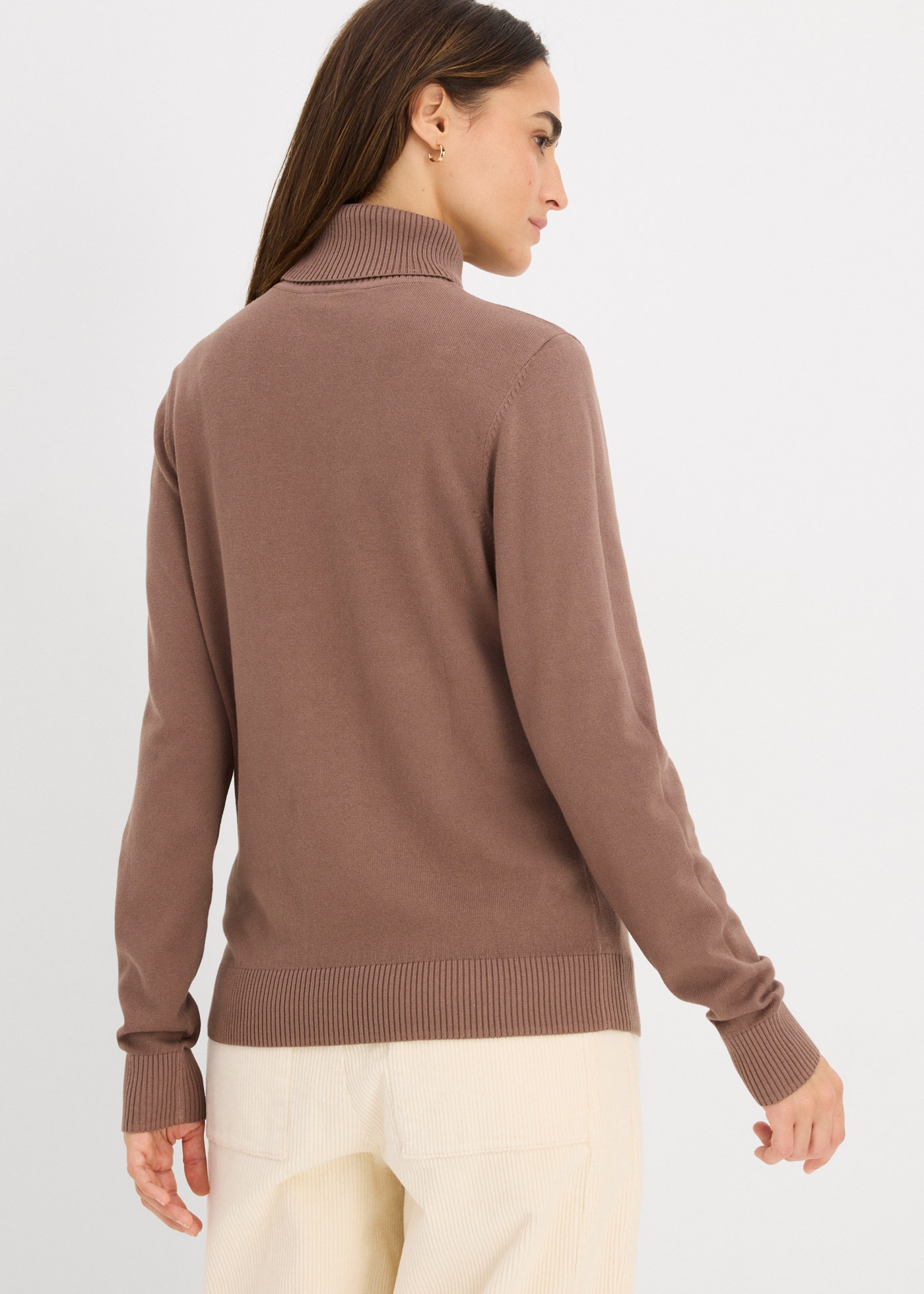 bonprix Rollkragenpullover »Rollkragenpullover« aus Baumwolle und Polyamid, Rollkragen, figurbetonte Passform