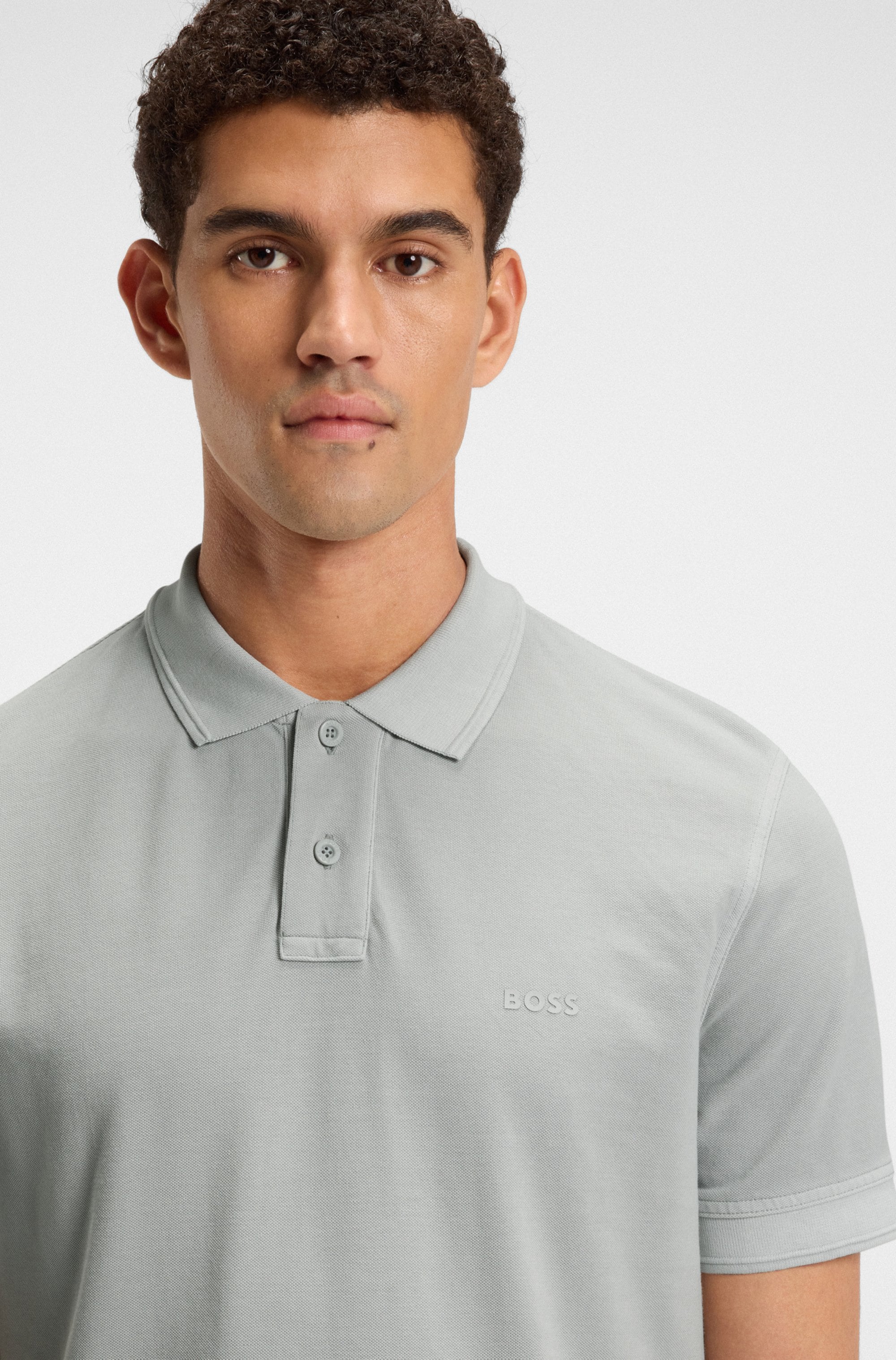 Boss Prime Polo Shirt Silver Size M 8