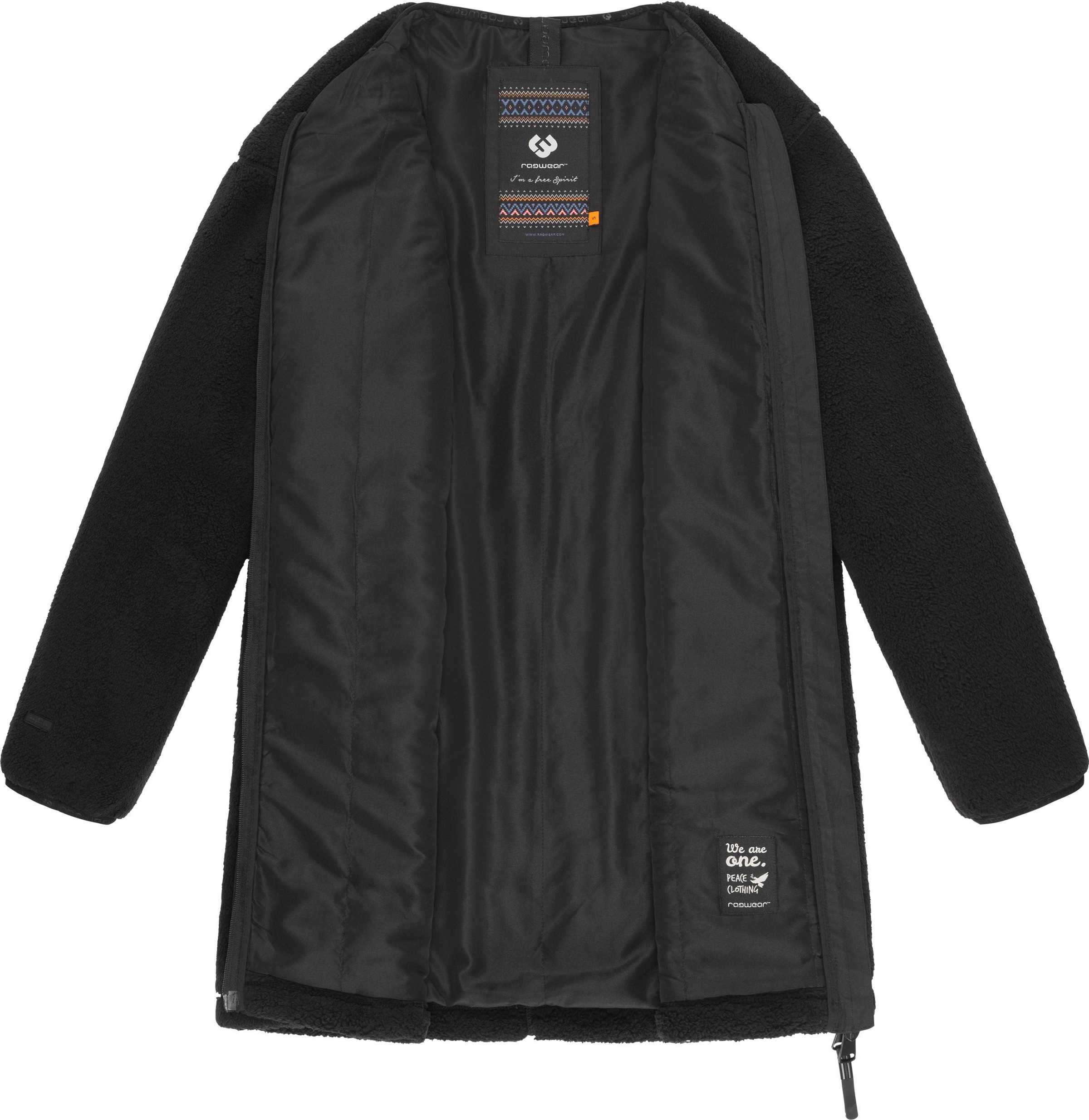 Ragwear Plüschjacke »Fouzy«, ohne Kapuze, flauschige Übergangsjacke aus kuschligem Teddyfleece