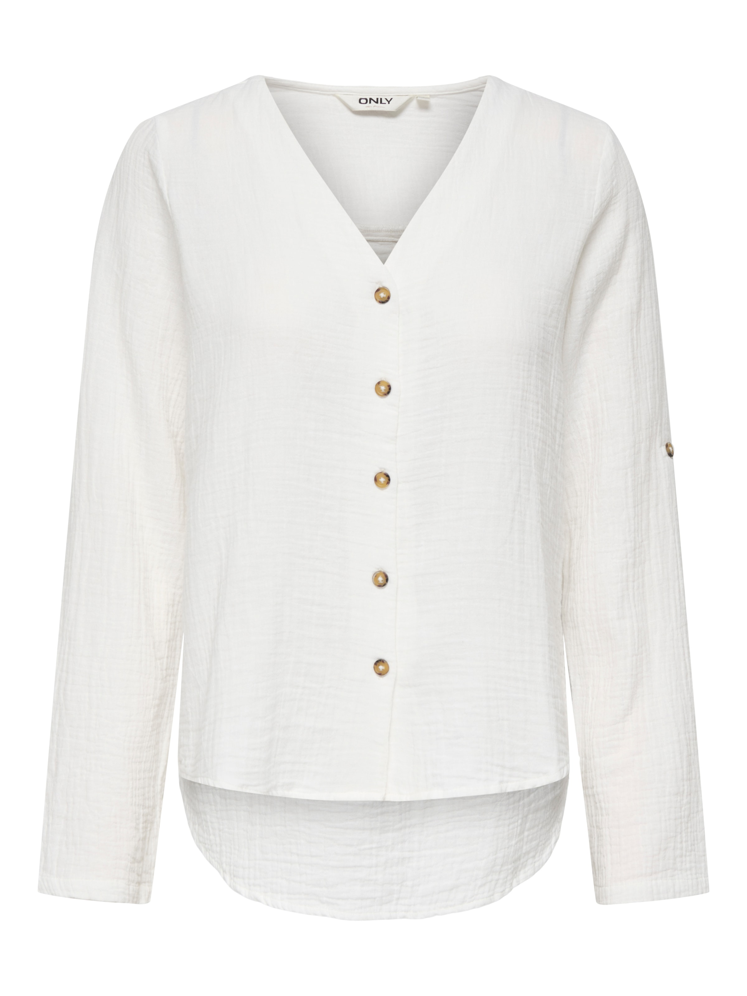 ONLY Langarmbluse "ONLTHYRA LIFE V-NECK L/S SHIRT NOOS WVN" Baumwolle, regu günstig online kaufen