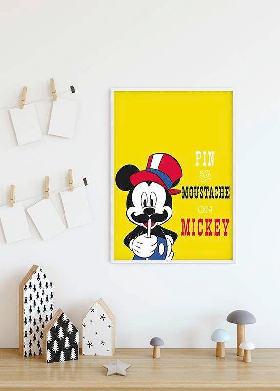 Komar Bild »Mickey Mouse Moustache«, Disney, (1 St.), Wandbild zur Dekoration im Kinderzimmer - ohne Rahmen
