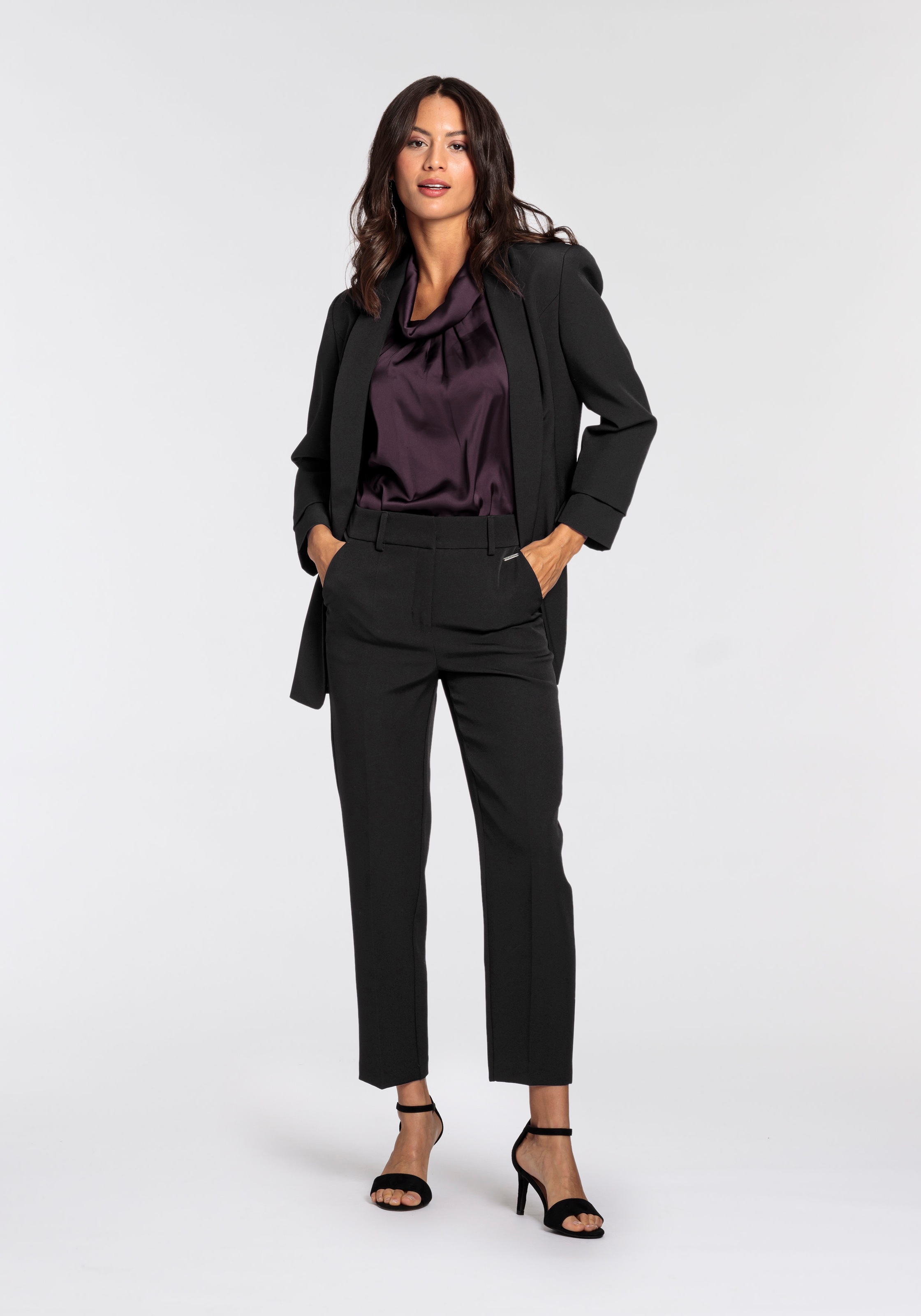 Laura Scott Longblazer Women Black 34 3