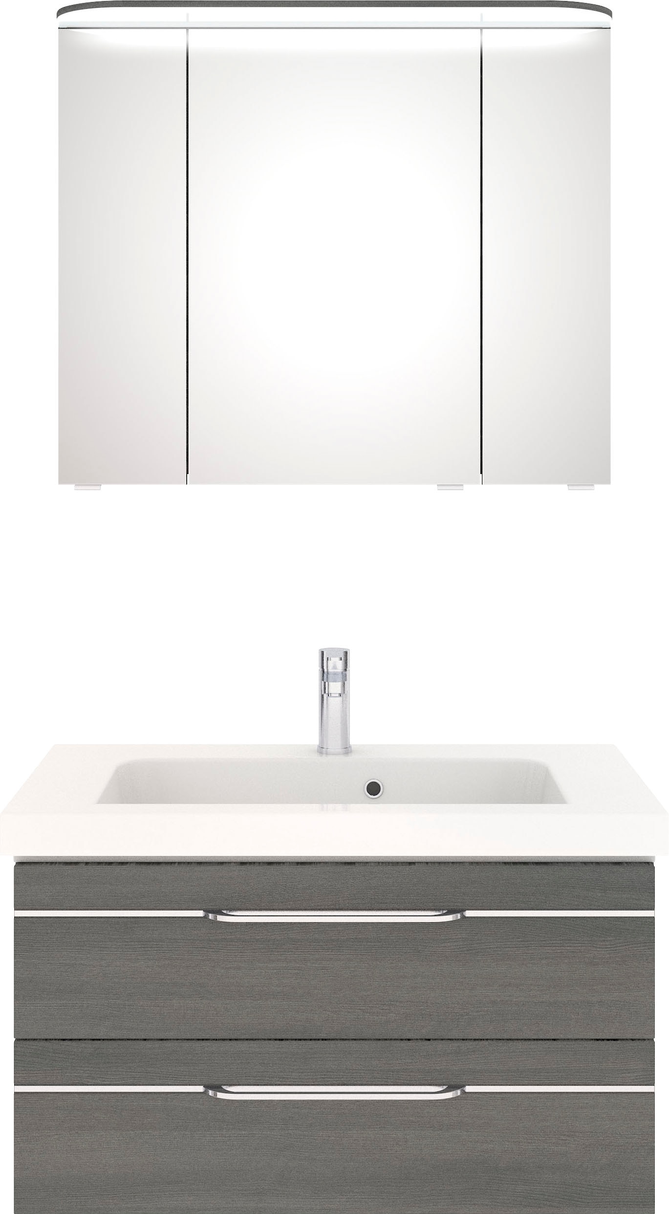 Saphir "Balto Sprint 2-teilig, Mineralmarmor-Waschtisch mit LED-Spiegelschrank" 2 Stk. tlg.
