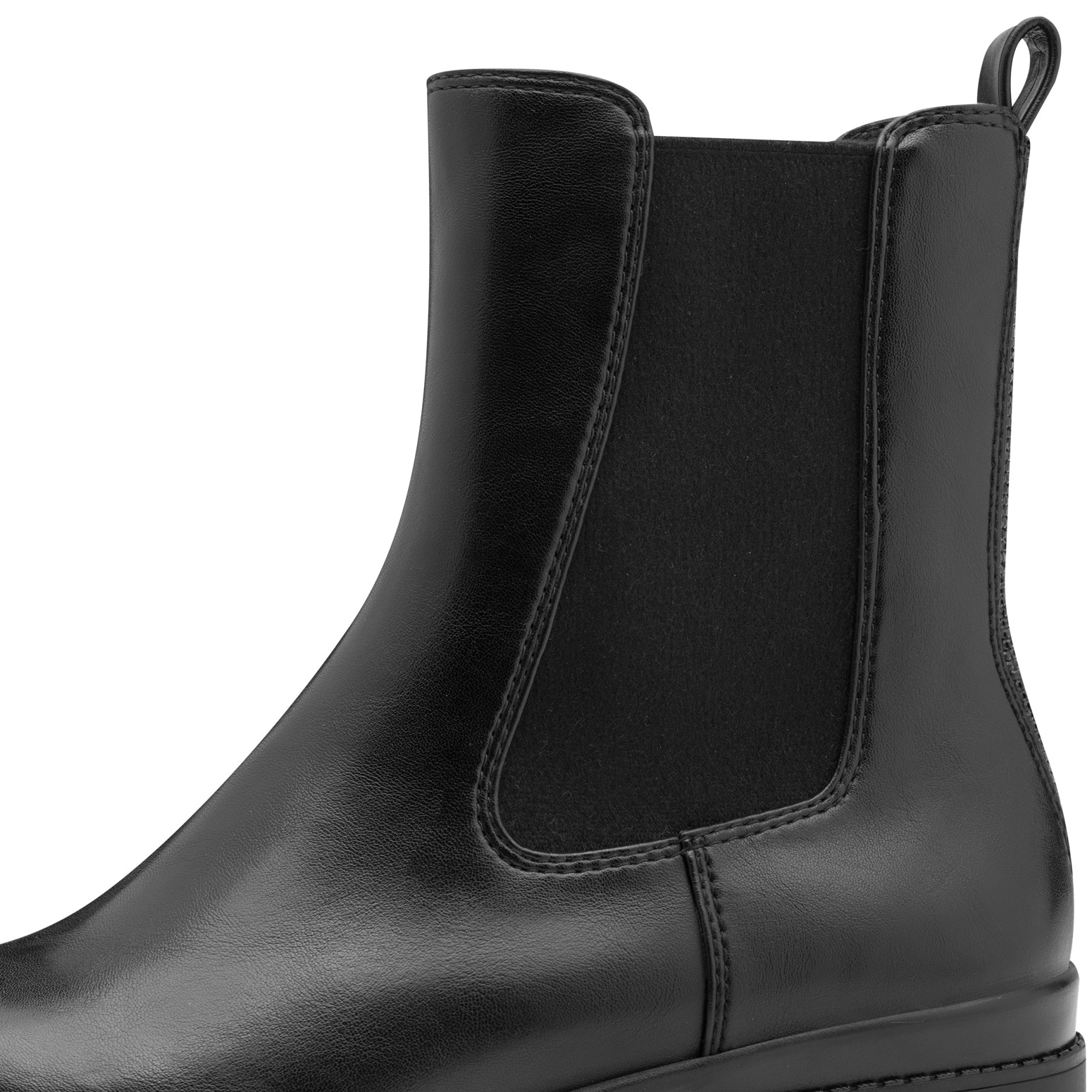 Tamaris Chelseaboots, Blockabsatz, Basic, Stiefelette in veganer Verarbeitung