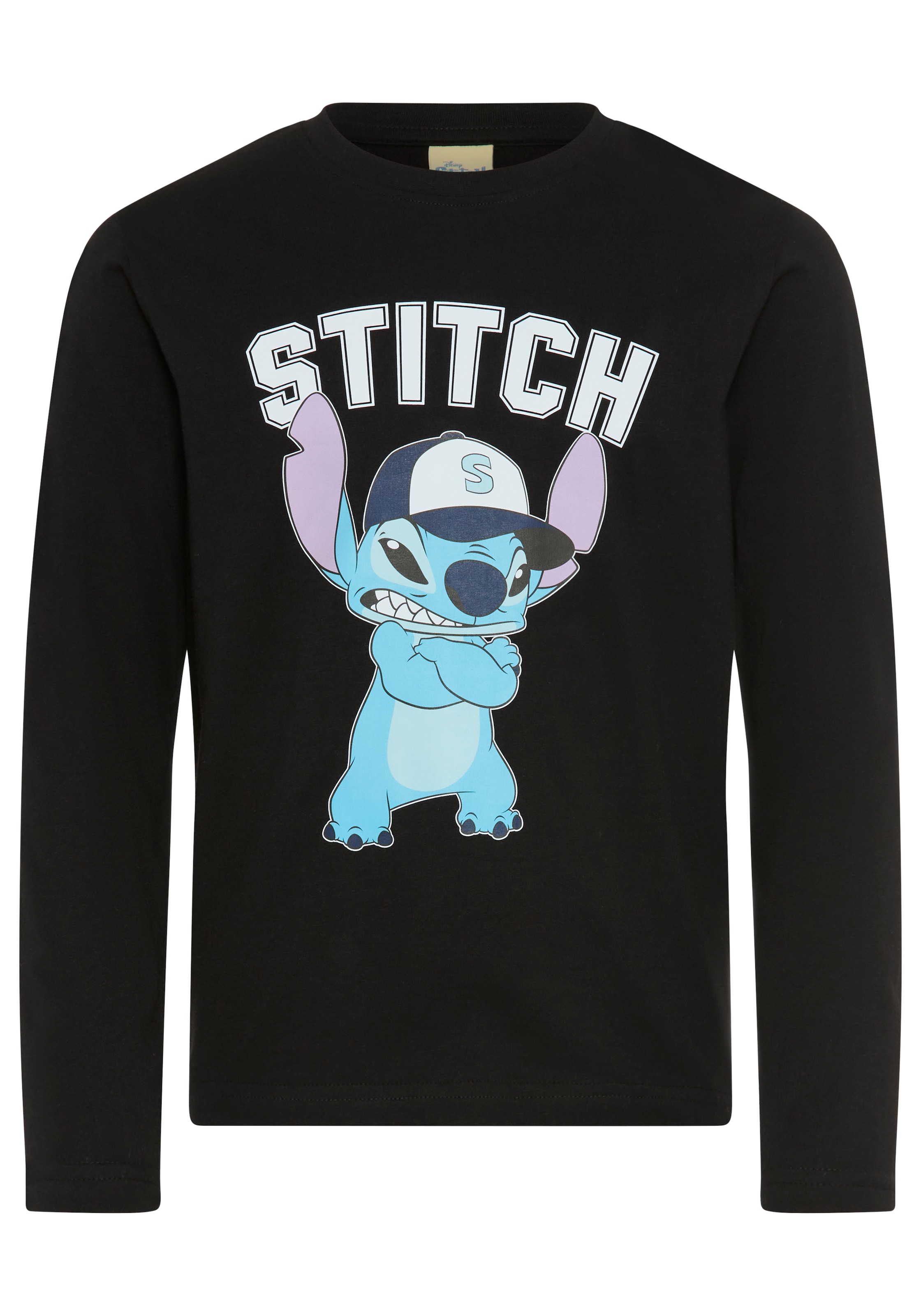 KIDSWORLD Langarmshirt »STITCH Shirt für Jungen, Disney« modischer Stil, Basic-Passform, mit Rundhalsausschnitt