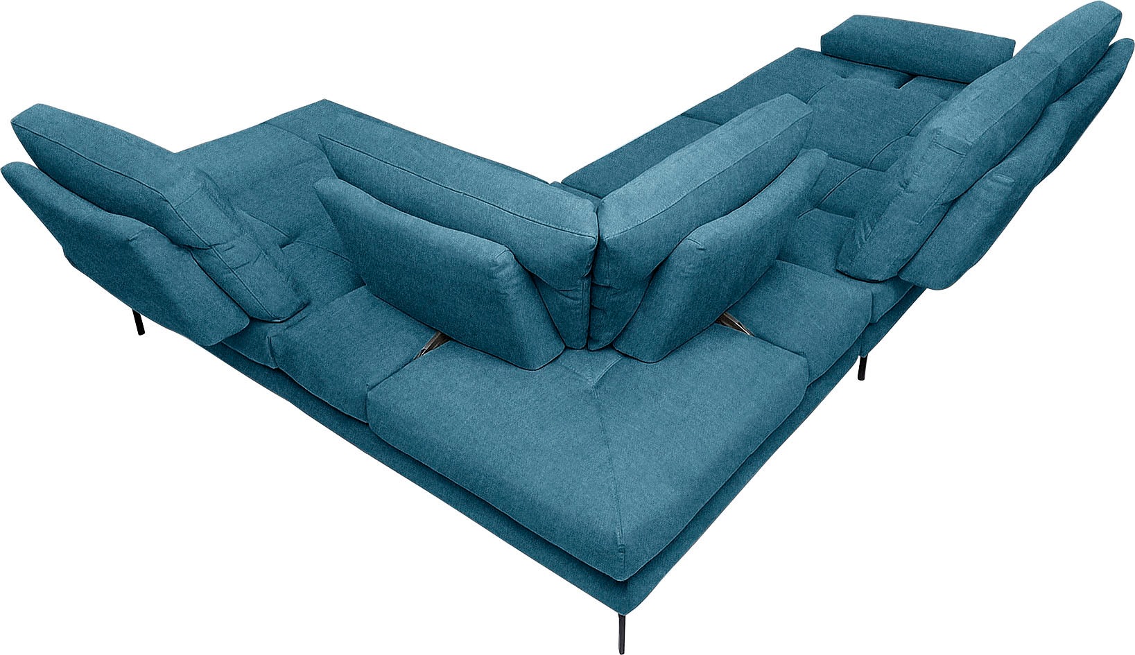 CALIA ITALIA Ecksofa »Toby Wing, L-Form, Designsofa mit sensationellem Sitzkomfort«, Sitztiefenverstellung, funktionale Ecke, Füße in schwarz matt