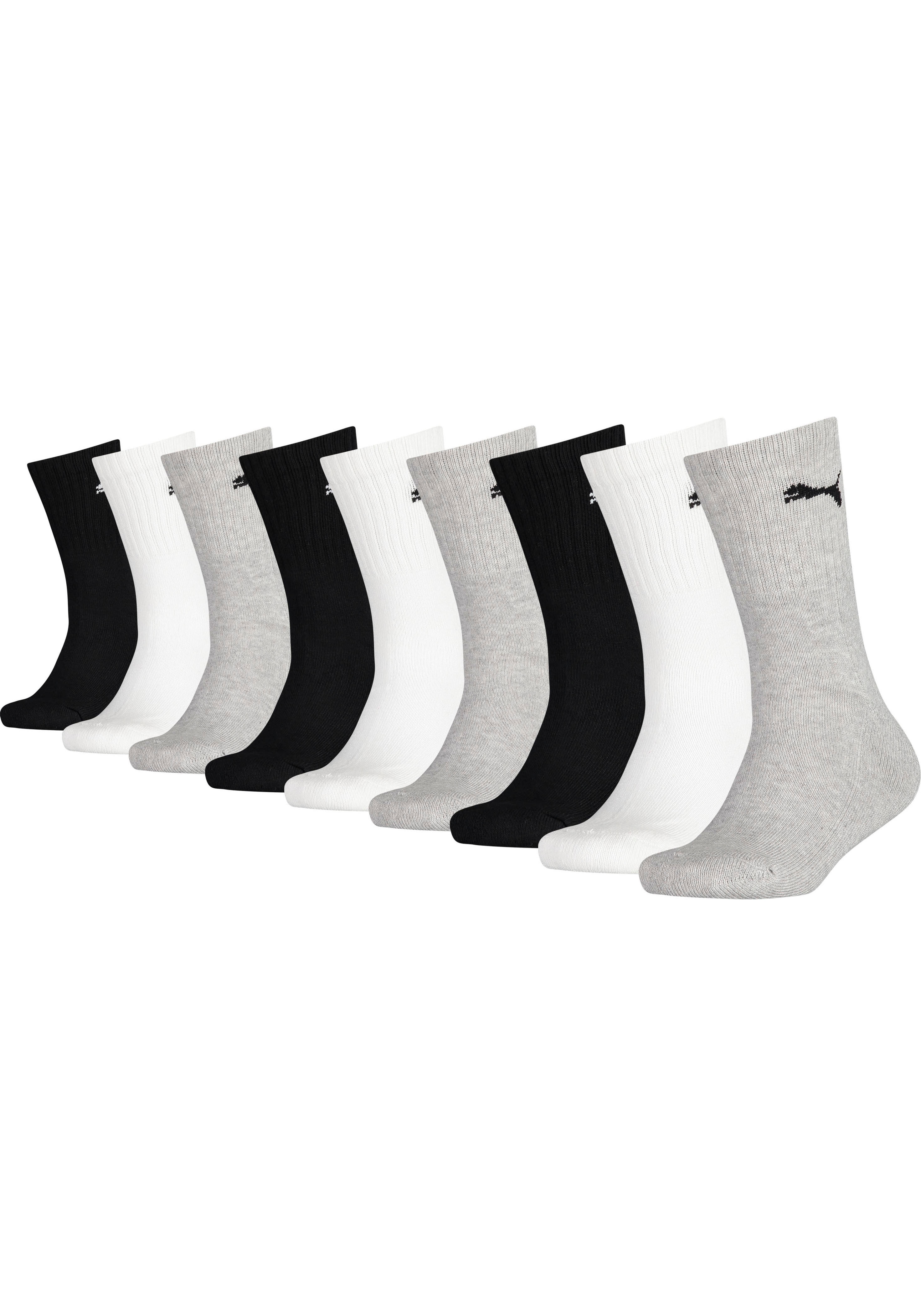 PUMA Tennissocken "JUNIOR CREW SOCK 9P ECOM" 9 Stk. tlg. Puma Cat am Bündchen