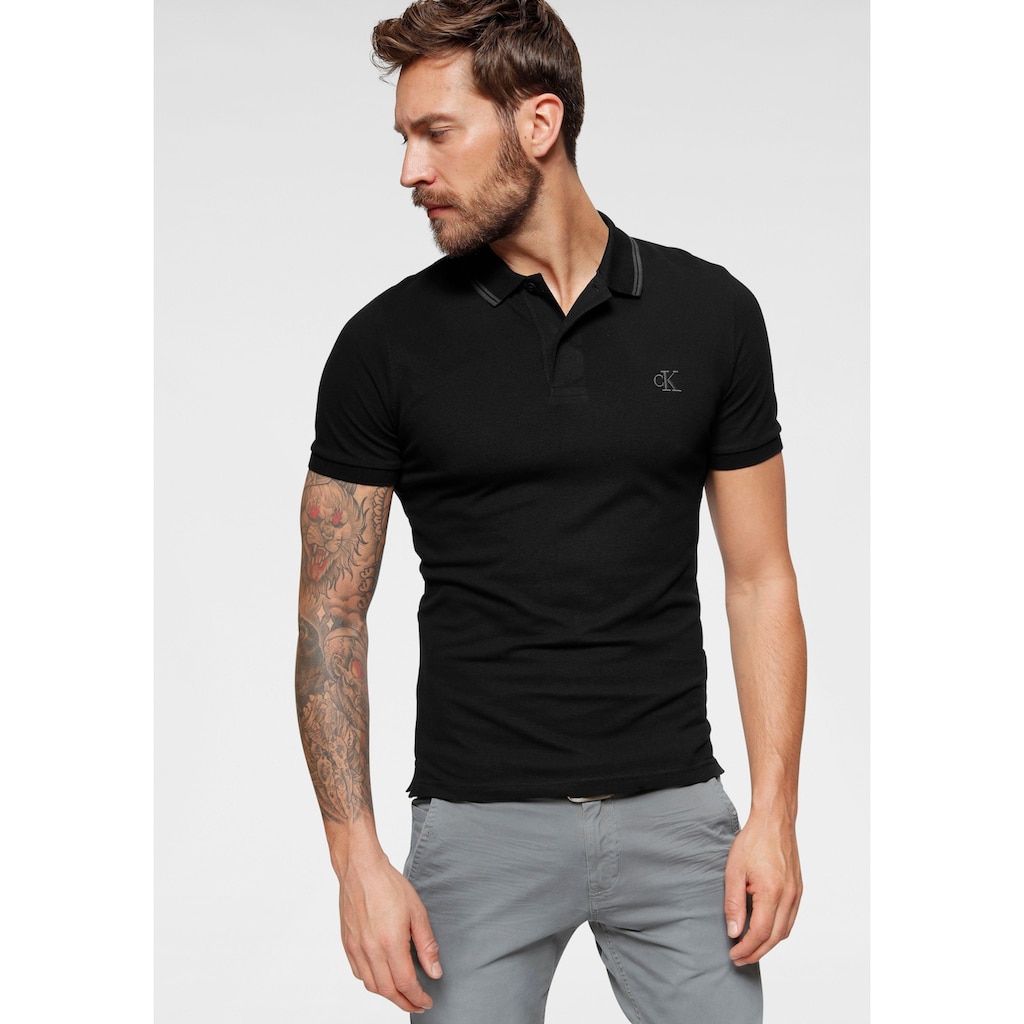 Calvin Klein Jeans Poloshirt »CK ESSENTIAL TIPPING SLIM POLO«, mit Markenstickerei