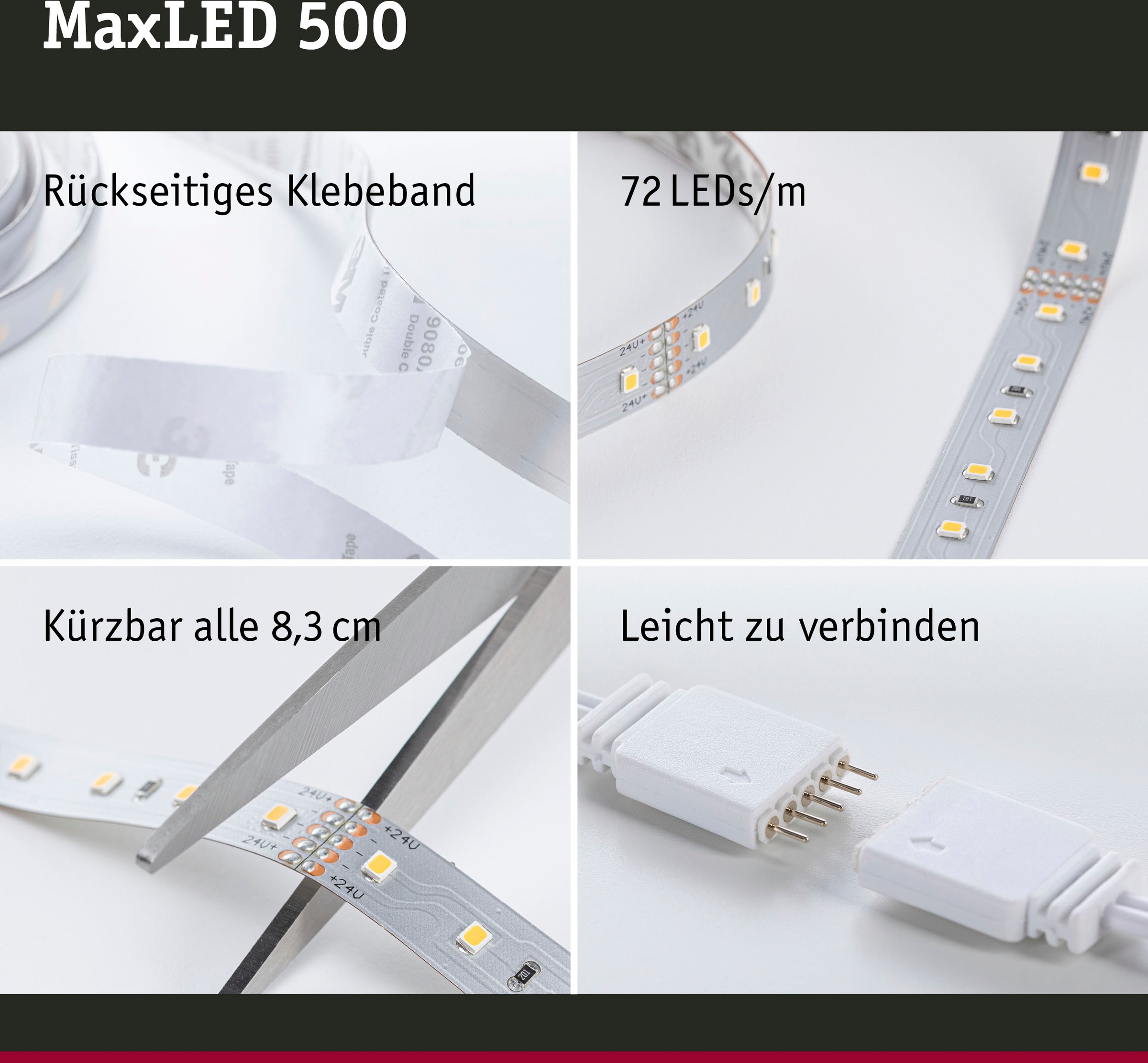 Paulmann LED-Streifen kaufen »MaxLED 500 Home 10m Basisset 550lm/m 50W BAUR 1 Tageslichtweiß St.-flammig, Smart | Basisset 6500K«