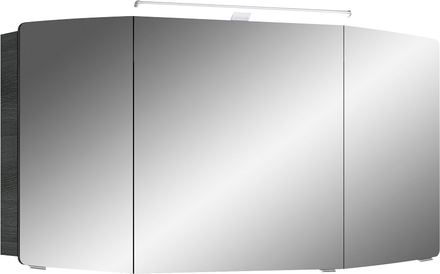 Saphir Badmöbel-Set »Cassca Sprint 4-teilig Mineralmarmor-Waschtisch mit LED-Spiegelschrank«, (5 St.), Midischrank, Unterschrank, inkl. Türdämpfer, 7 Türen, 5 Schubladen
