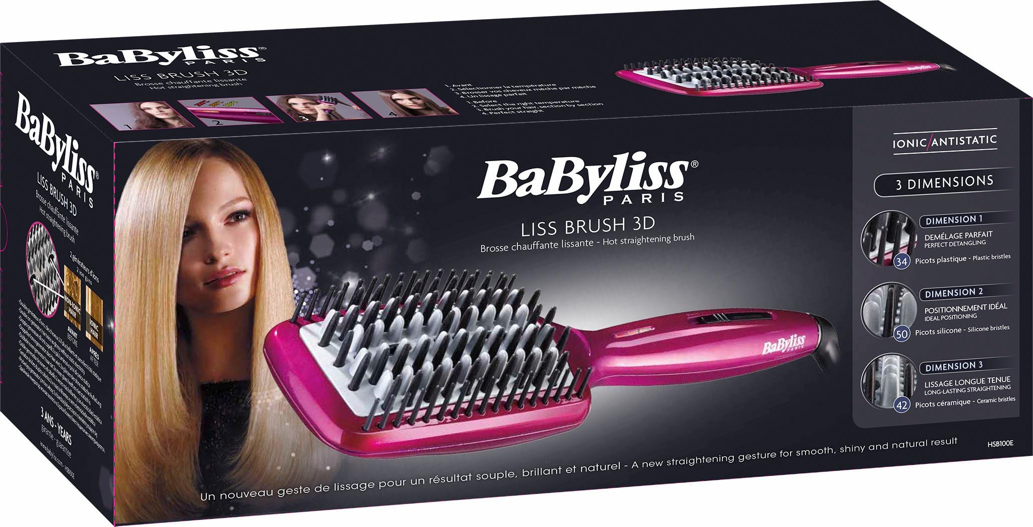 BaByliss Ionen-Haarbürste »HSB100E«, Ionen-Technologie, Bürste mit Heizelement und Ionengenerator