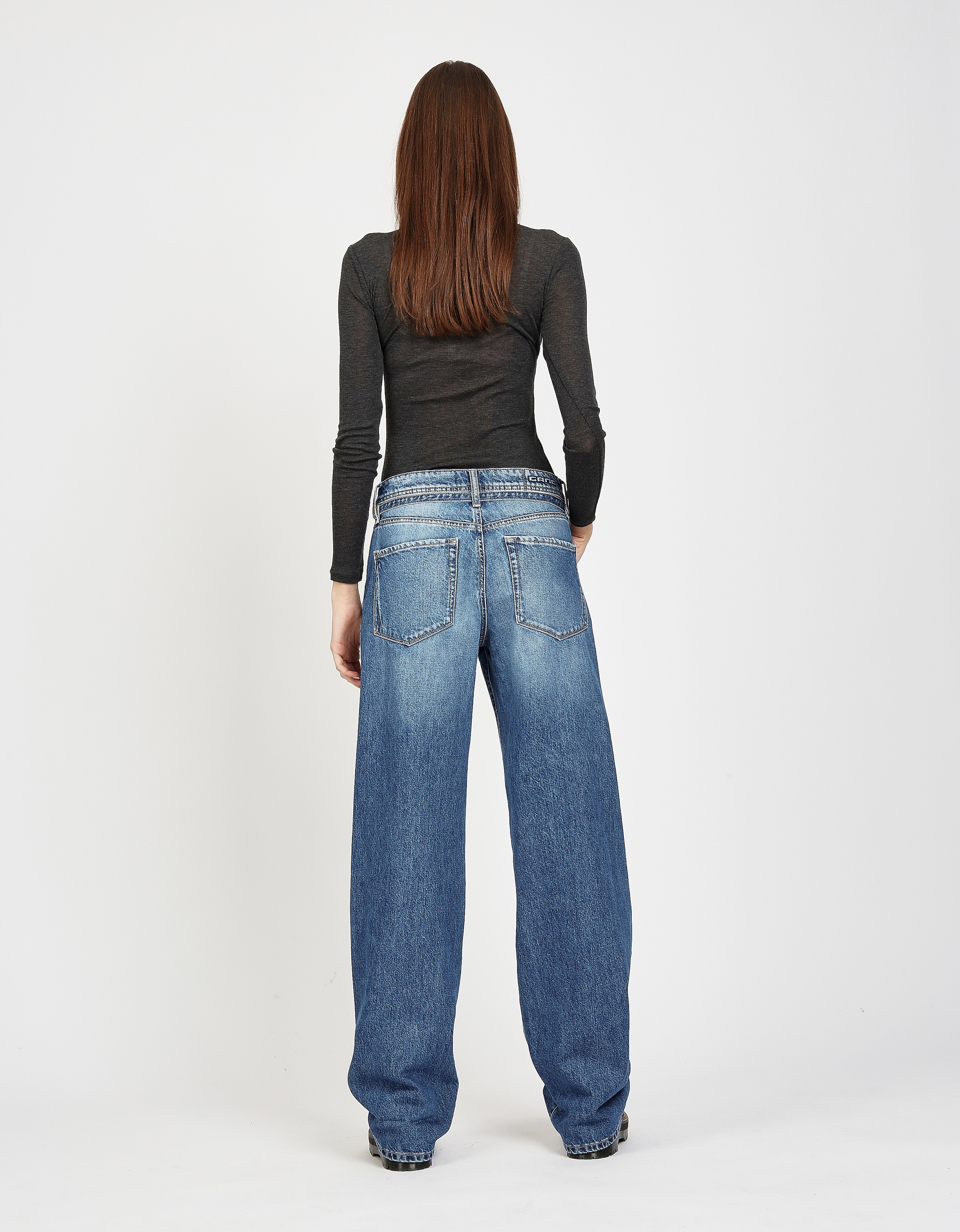 GANG Loose-fit-Jeans »94CLAIRE« mit Bindegürtel und Naht am Oberschenkel, Baggy Fit