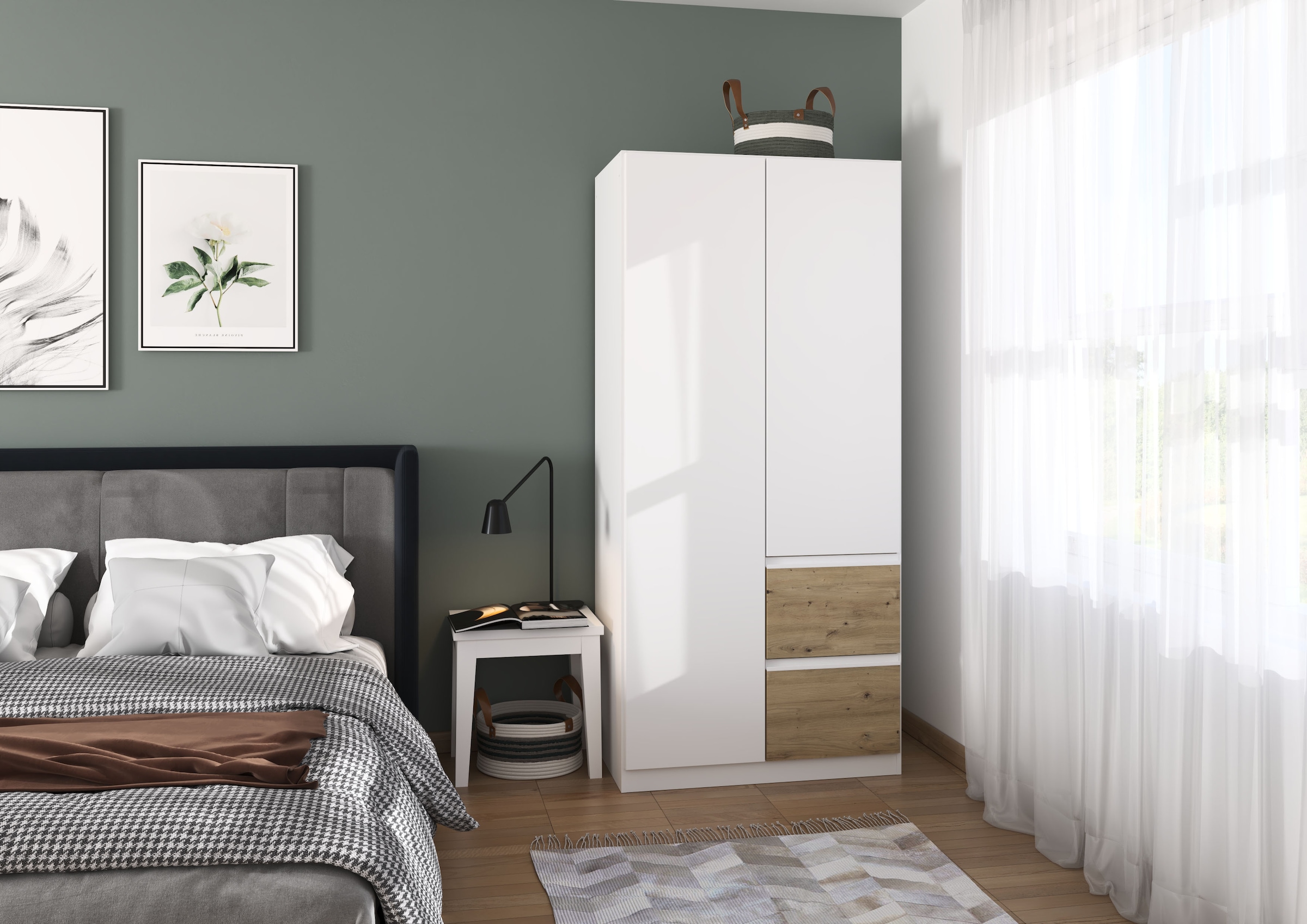 rauch Drehtürenschrank »Kleiderschrank Schrank Garderobe Wäscheschrank COSTA«, Breite 91 cm grifflose Front mit Push-to-Open Funktion MADE IN GERMANY