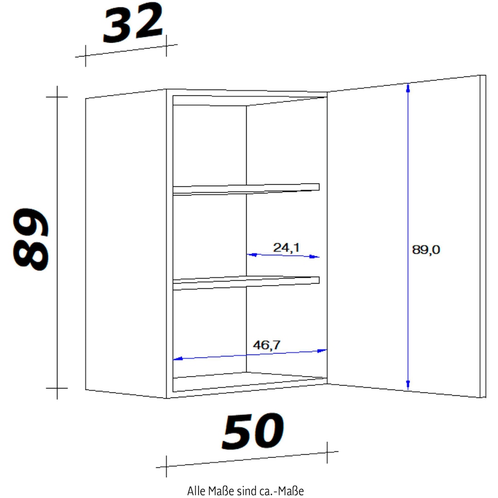 Flex-Well Hängeschrank »Morena«, (B x H x T) 50 x 89 x 32 cm, für viel Stauraum