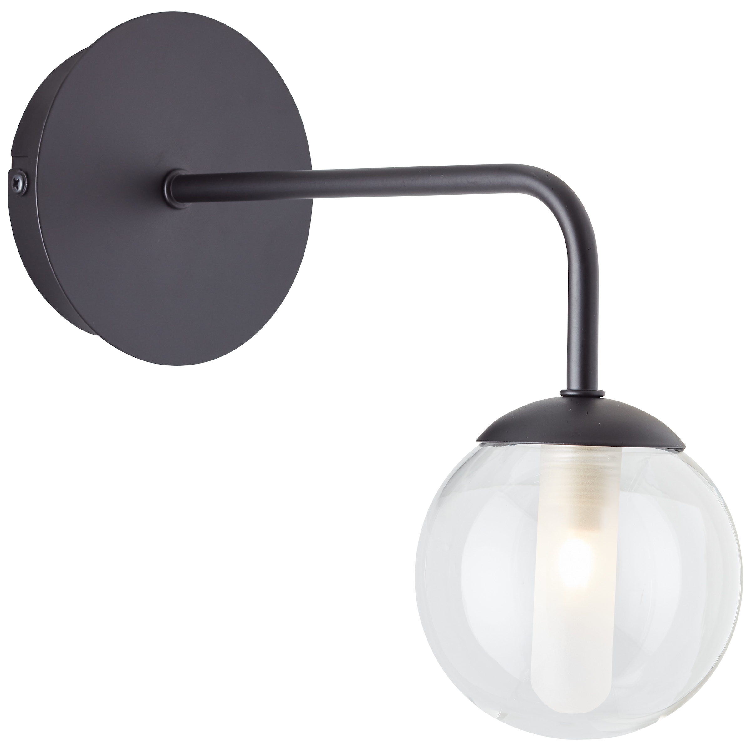 Brilliant Wandleuchte »Gitse«, 1 flammig, Leuchtmittel G9 | ohne Leuchtmittel, Höhe 23 cm, G9, Metall/Glas, schwarz/transparent