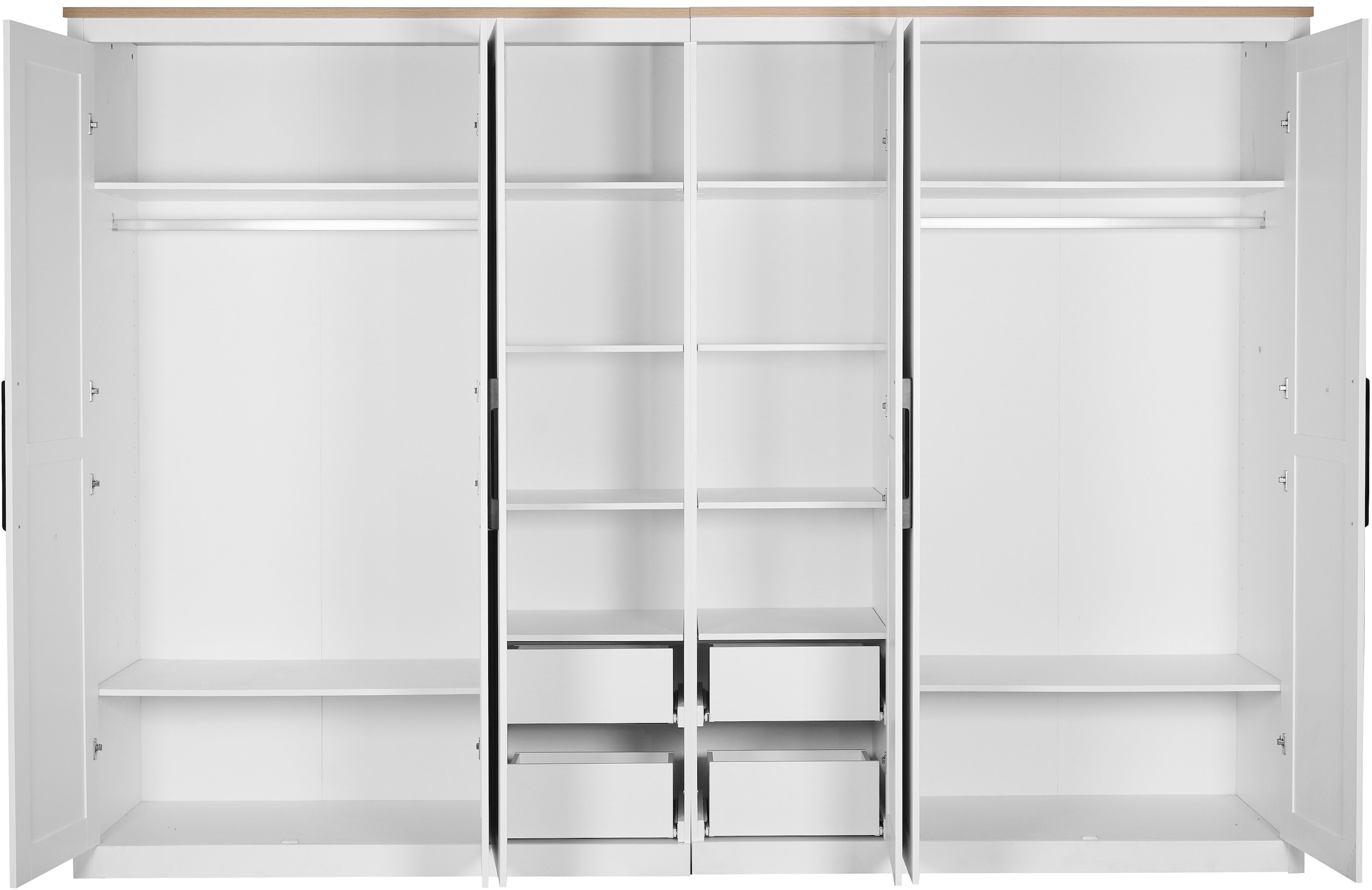 OTTO home Kleiderschrank »Büsum Schlafzimmer Schrank Otto´s Choice mit 6 Softclose Türen« stabile robuste Bauweise mit optimaler Aufteilung  - Breite 3m,  Schlafzimmerschrank Landhaus Design Garderobe Schrank Bestseller