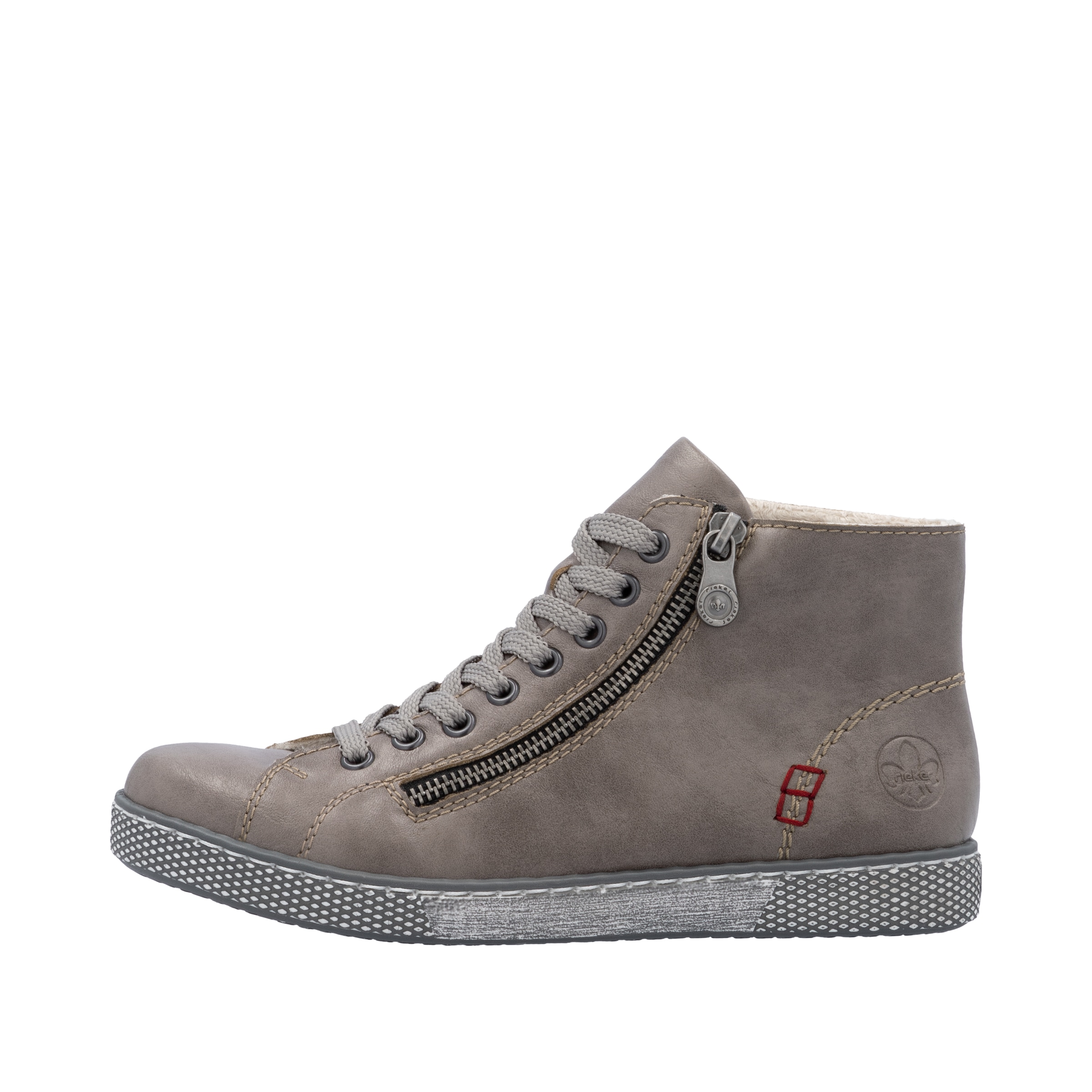 Rieker Schnürboots, Schnürstiefelette, Casual-Boots mit Reißverschluss außen
