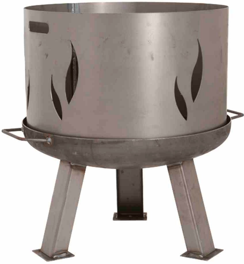 Funkenschutzgitter SIENA GARDEN, B:53cm H:34cm T:53cm, grau, Stahl, Schutzgitter, "Feuerschalenaufsatz für Feuerschale XXL 55 cm", Ø 53 cm, mit