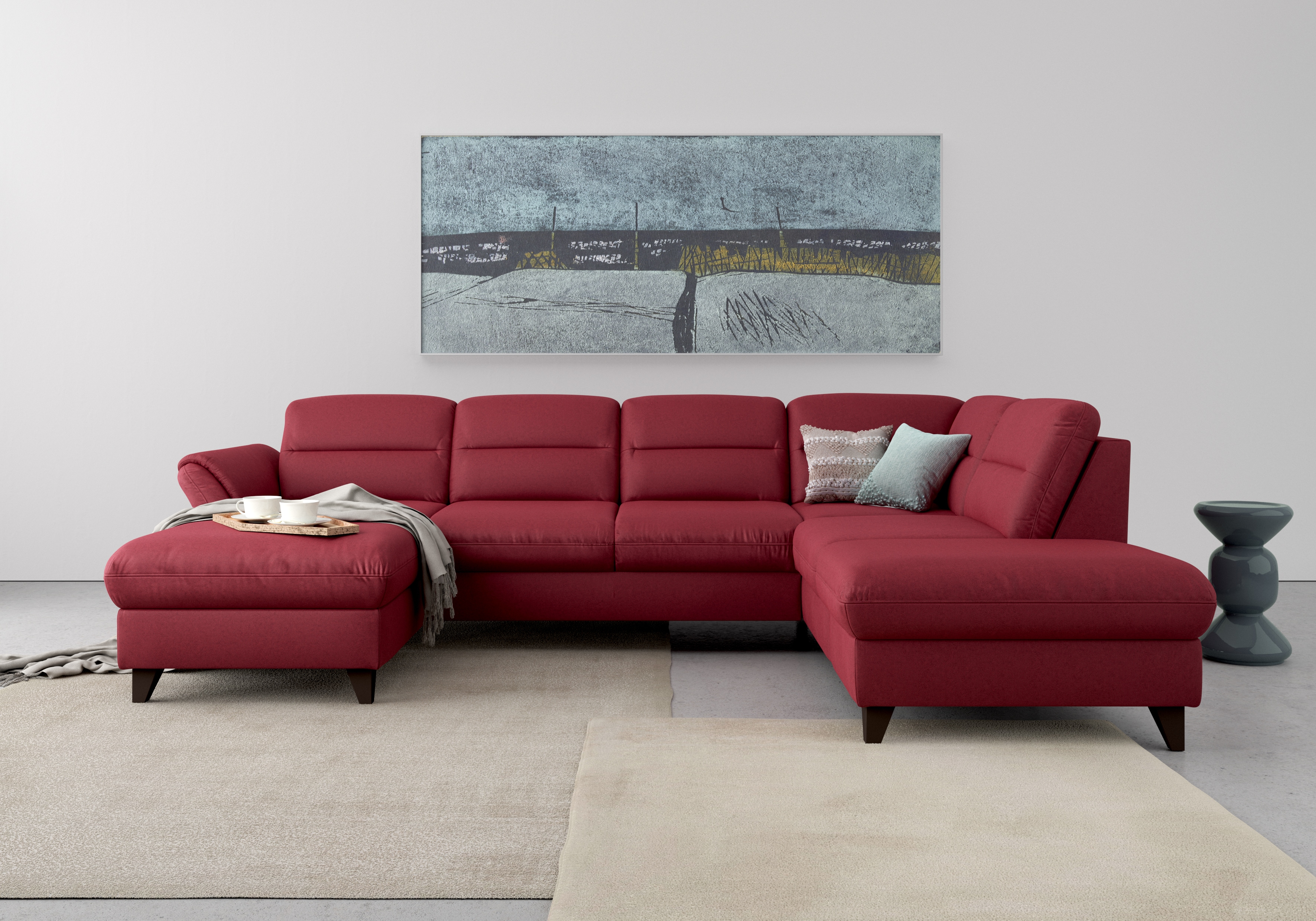 sit&more Wohnlandschaft "Mellum U-Form" Federkern, wahlweise mit Schlaffunktion, Stauraum und Armteilfunktion