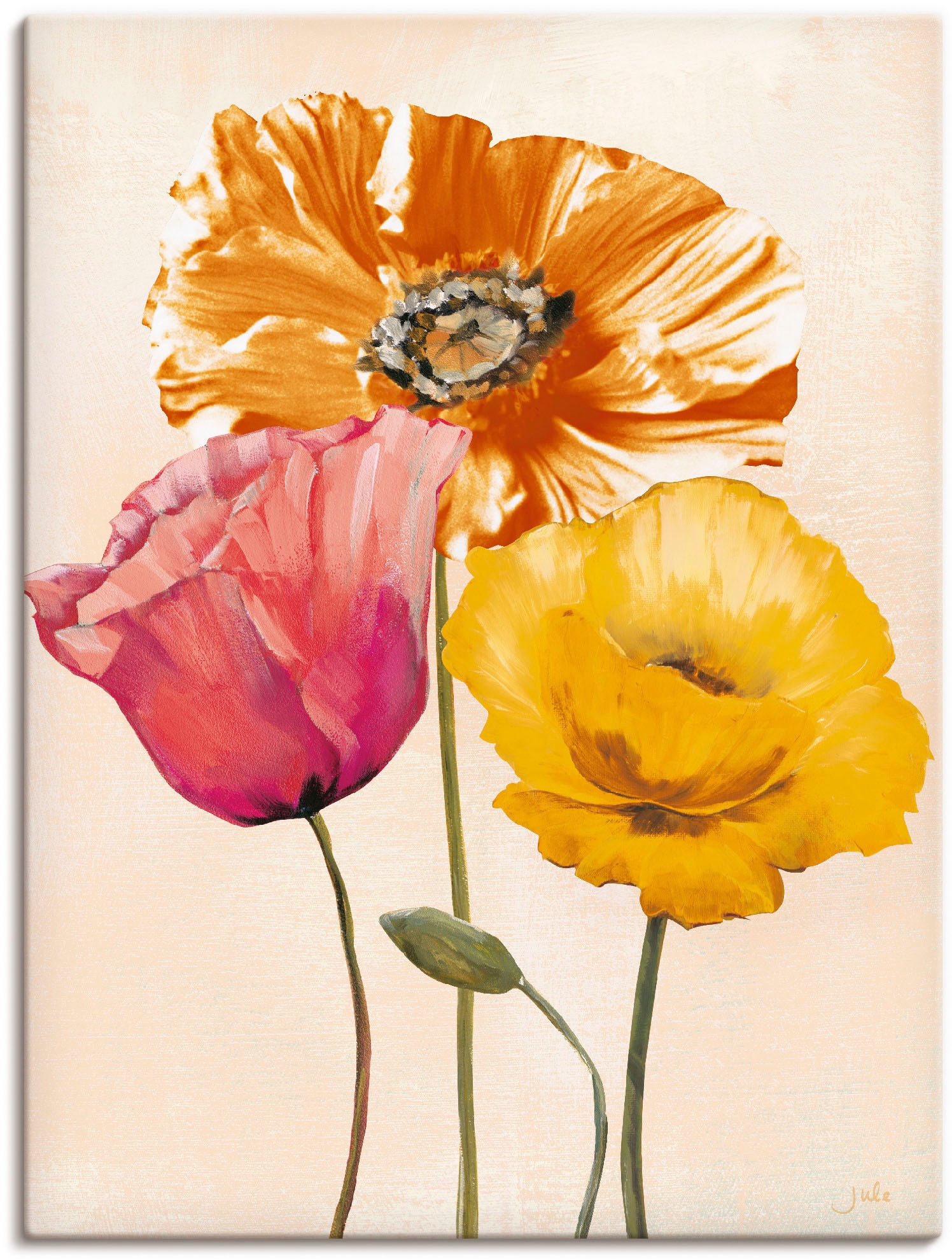 Artland Wandbild "Bunte Mohnblumen II" Blumenbilder 1 Stk. tlg. als Leinwan günstig online kaufen