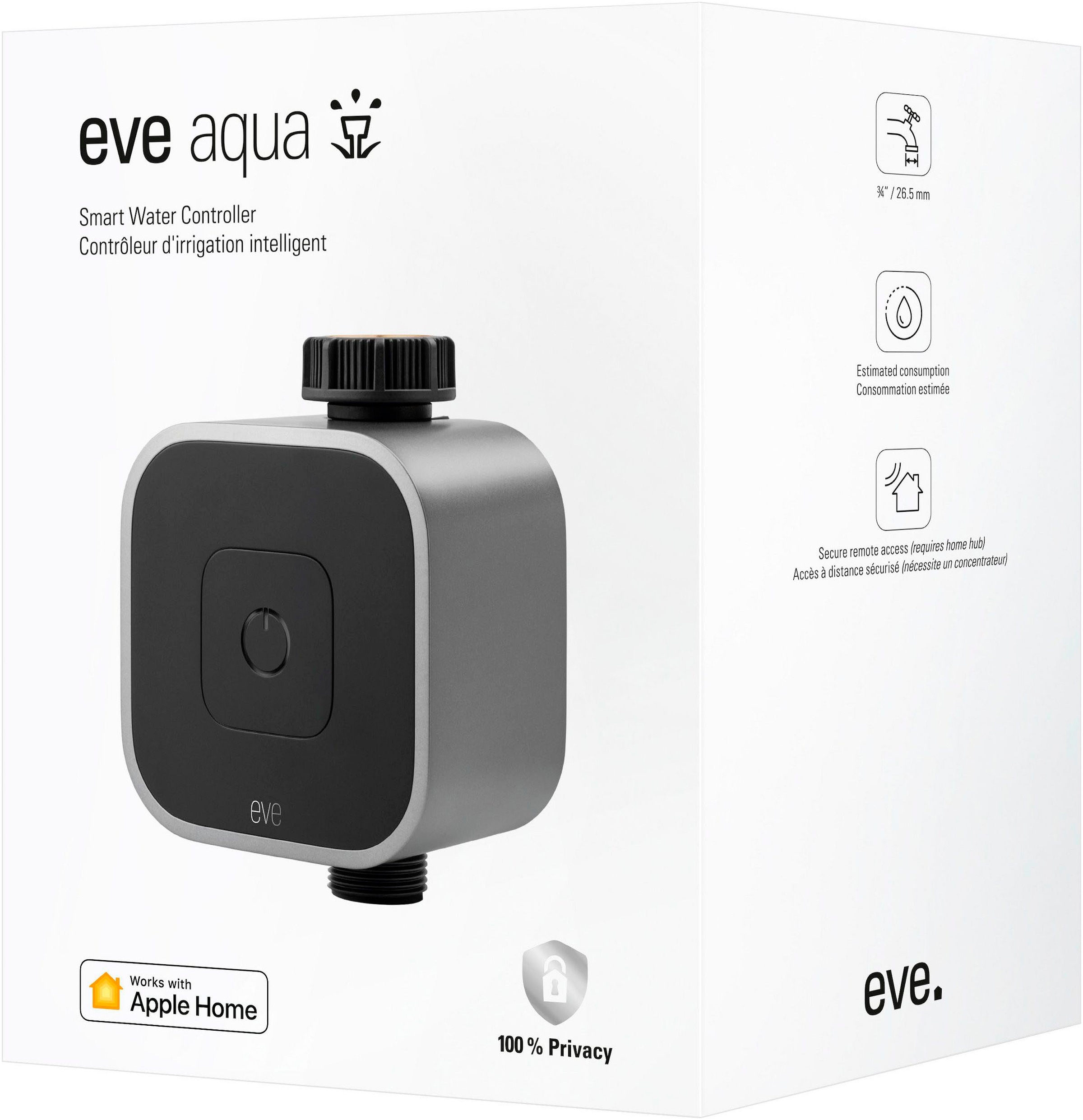 EVE Bewässerungscomputer »Aqua (HomeKit) + Schlauchverbinder 2-Wege-Verteiler«, (Packung)