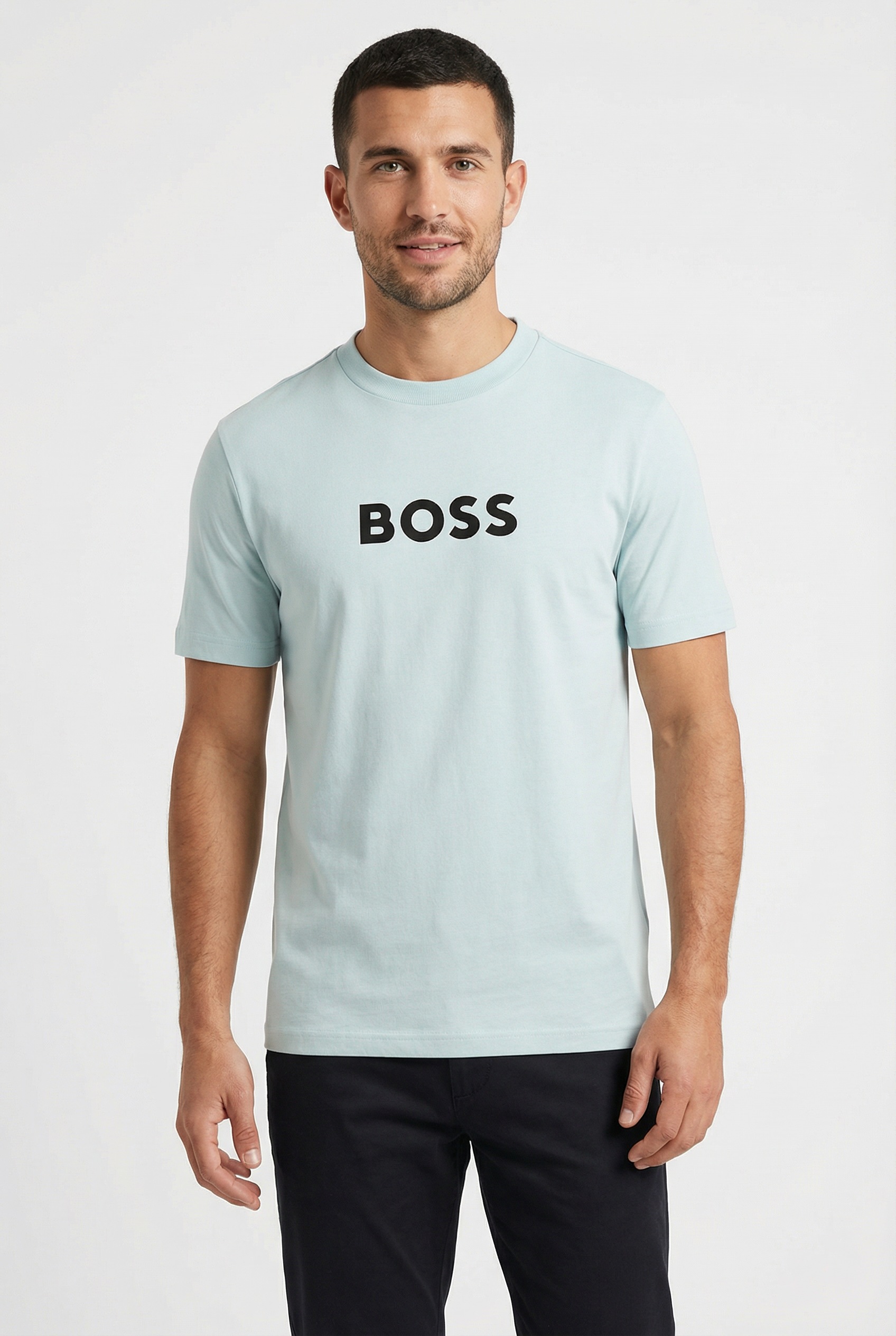 BOSS GREEN T-Shirt Rundhalsausschnitt, Regular Fit, Boss-Logodruck günstig online kaufen