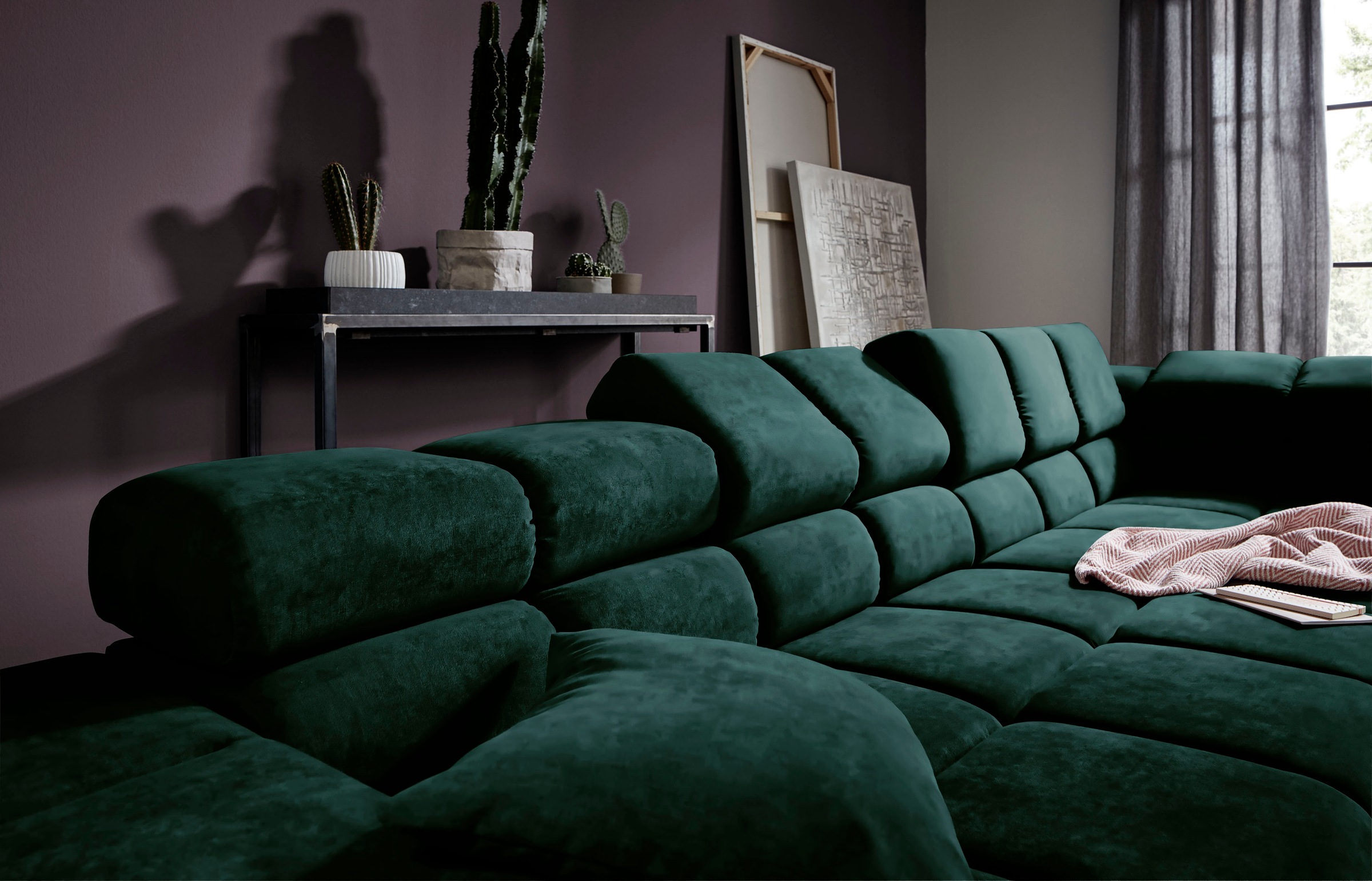 INOSIGN Ecksofa »Ancona incl. Kopfteilverstellung, OTTOs Choice, Breite 319cm, L-Form«, wahlweise motorische Sitztiefenverstellung, auch in Cord + Easy Care