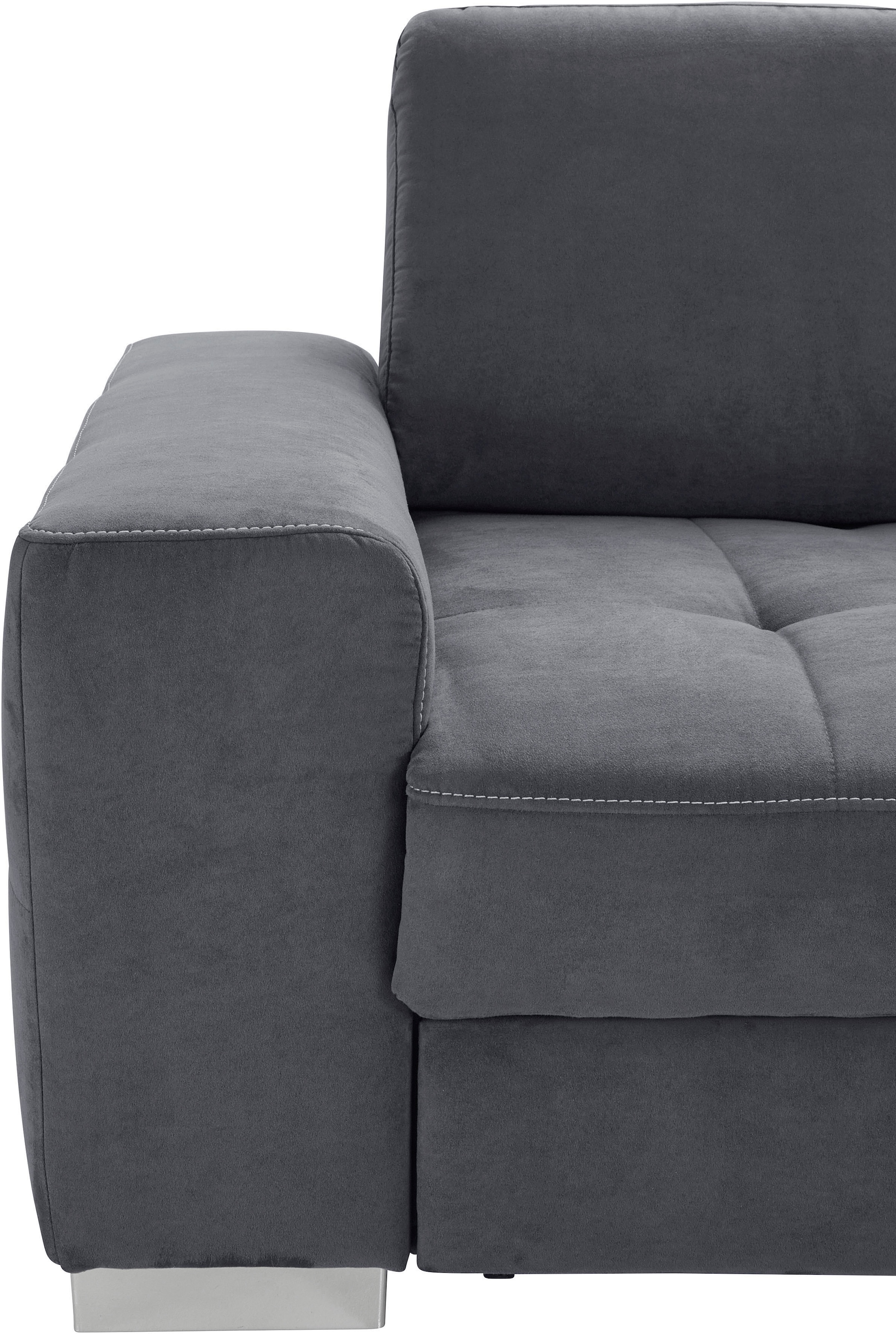 sit&more Ecksofa »Santorini L-Form«, mit Federkern und Sitztiefenverstellung, wahlweise mit Bettfunktion