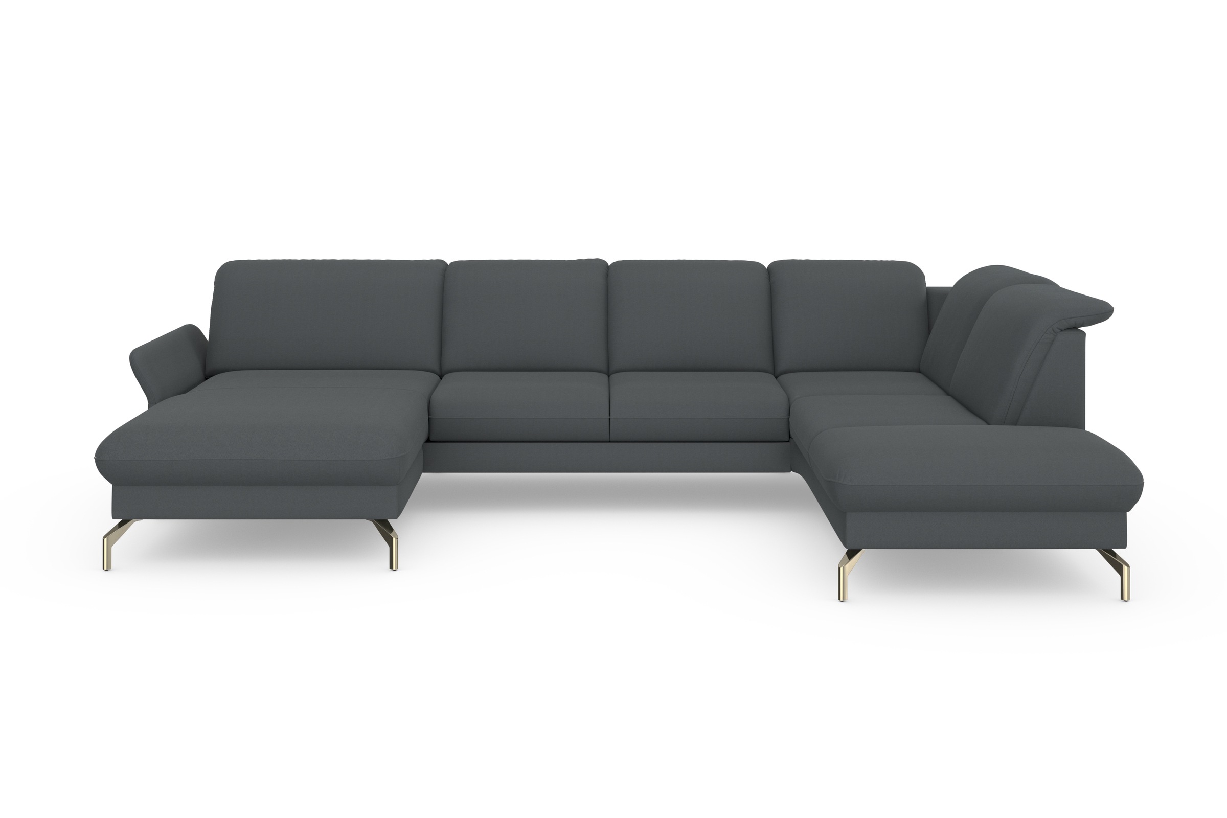 sit&more Wohnlandschaft »Fashion U-Form« wahlweise mit Kopfteilverstellung, Vorziehsitz, motorisch, Nickelfüße