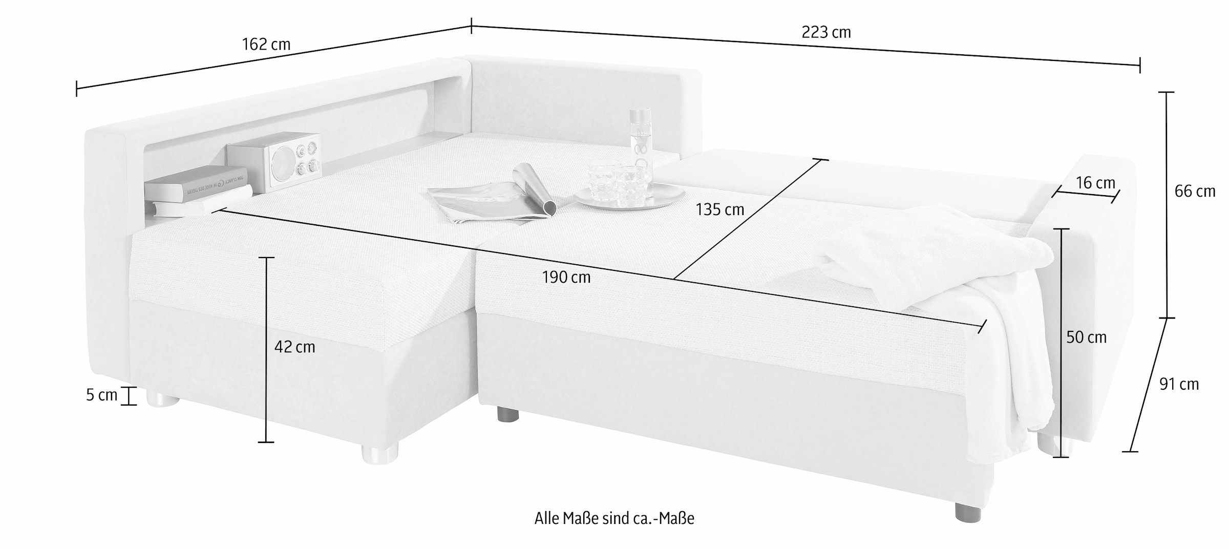 COLLECTION AB Ecksofa mit RGB-LED-Beleuchtung und USB-Port BAUR 