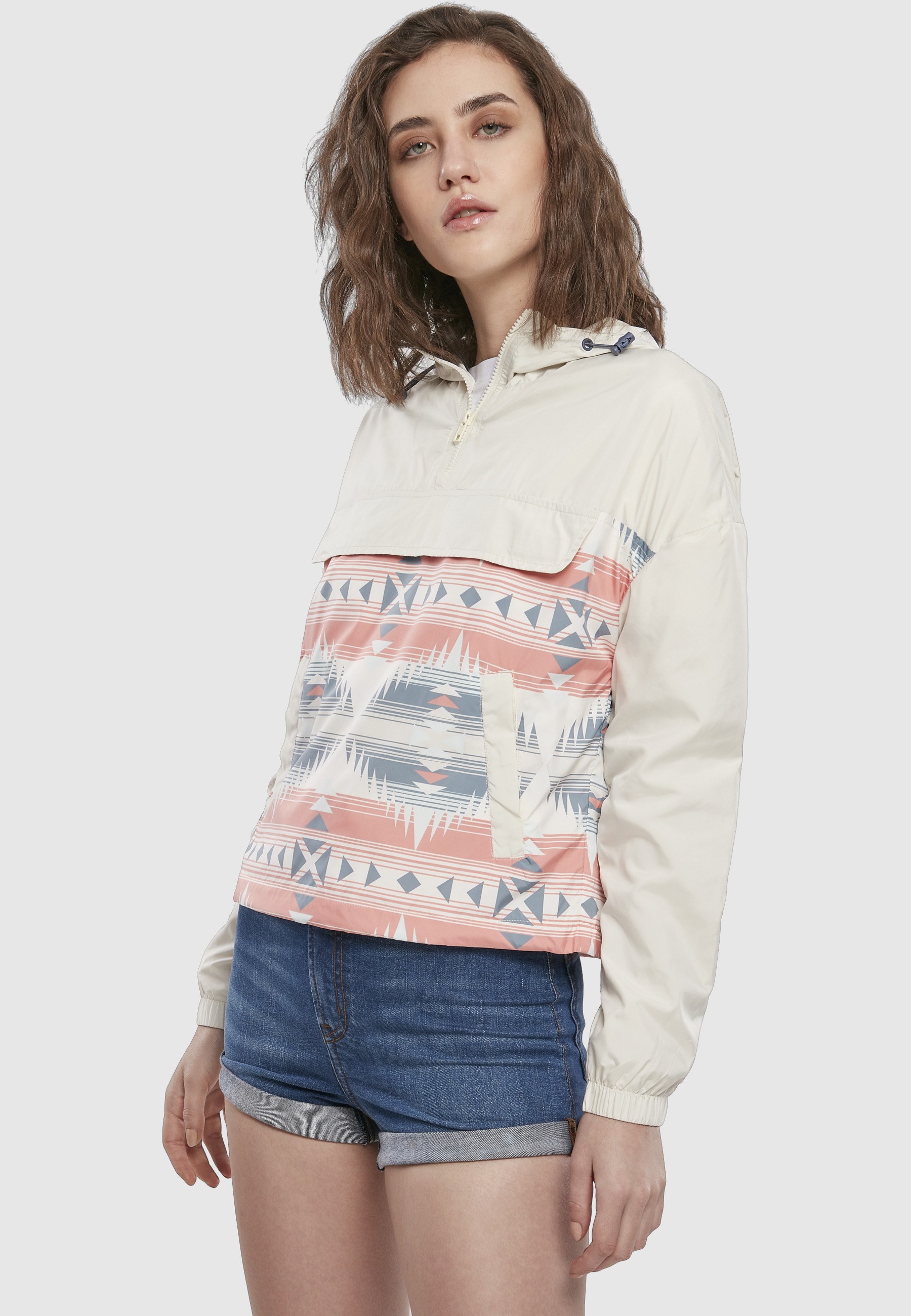 URBAN CLASSICS Langmantel »Urban Classics Damen Ladies Extended Shoulder Pull Over Jacket«