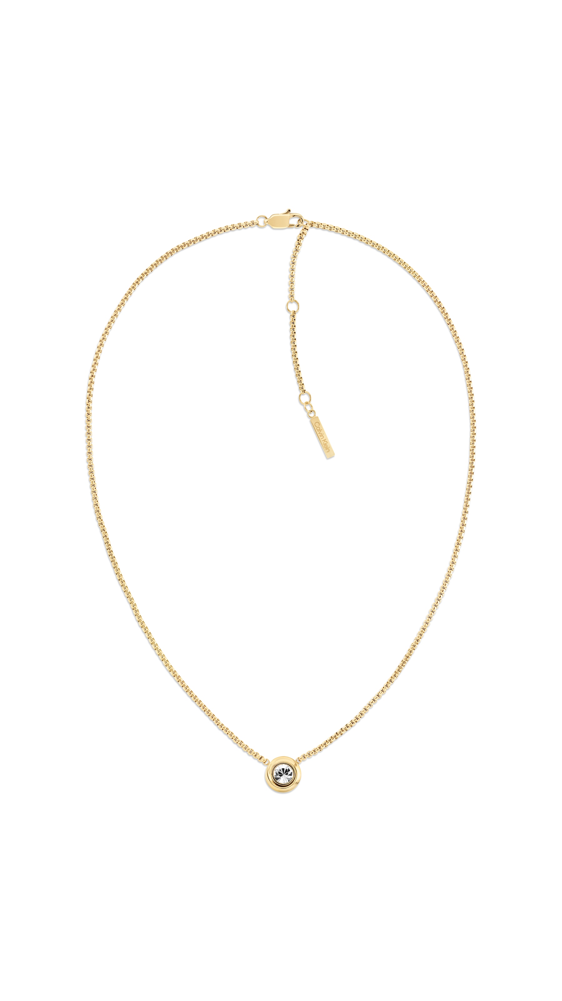 Calvin Klein Kette mit Anhänger »TWISTED BEZEL SOLITAIRE«, mit Preciosa Crystal